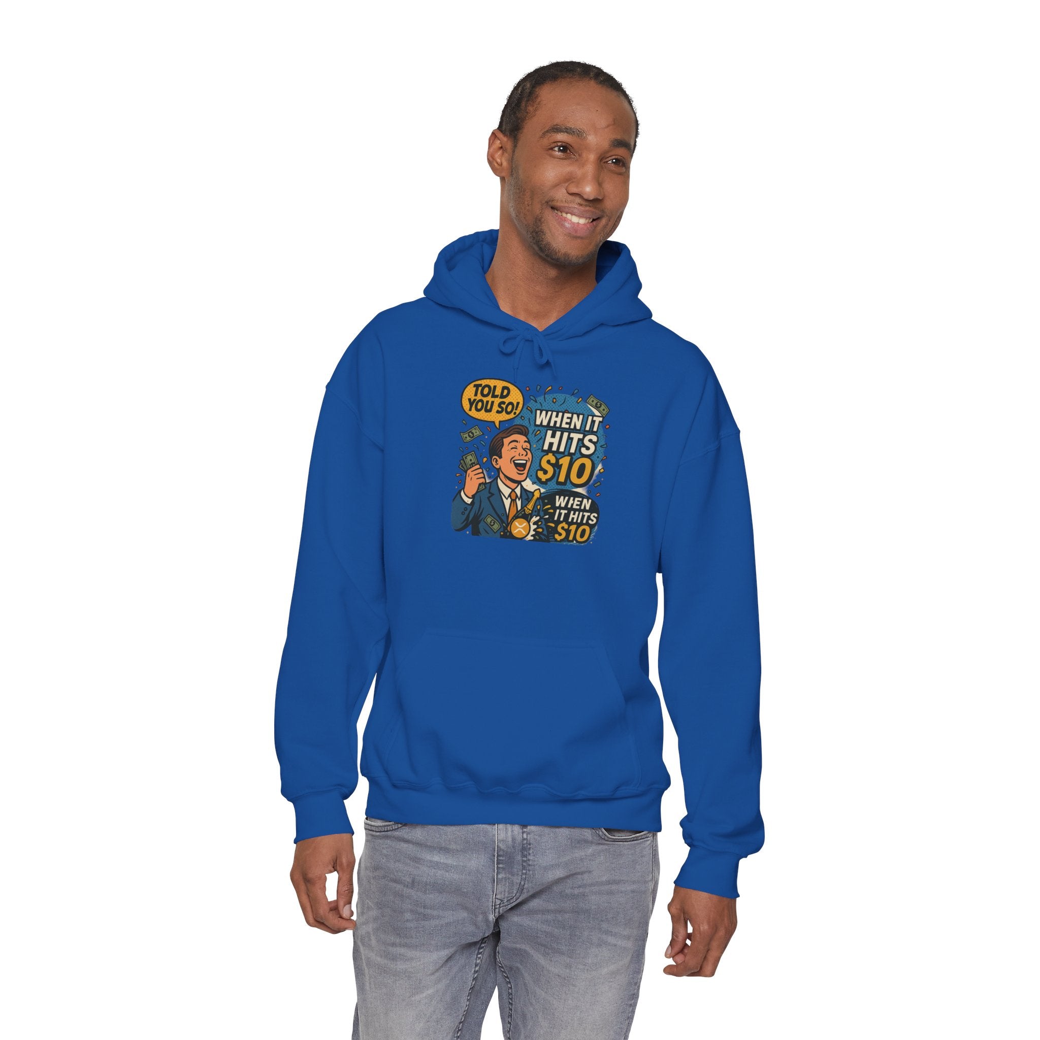 Hoodie — “When it Hits 10” Funny Stock Market Meme Hoodie