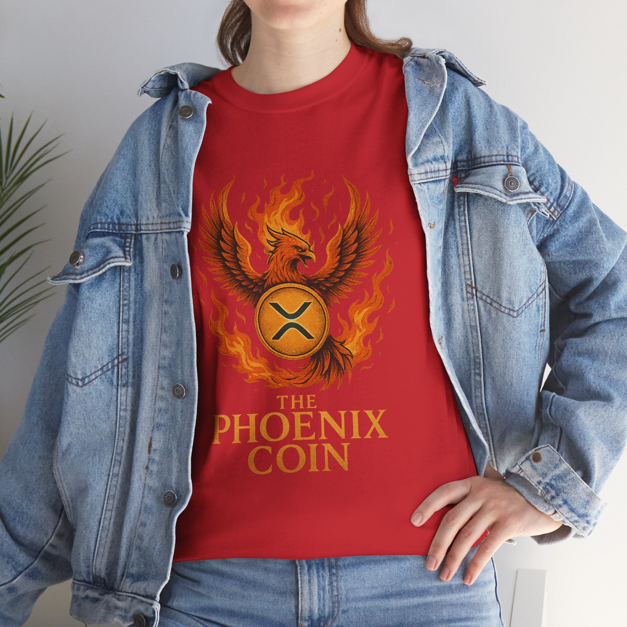 Phoenix Coin T‑Shirt — Fiery Phoenix Crypto Logo Tee