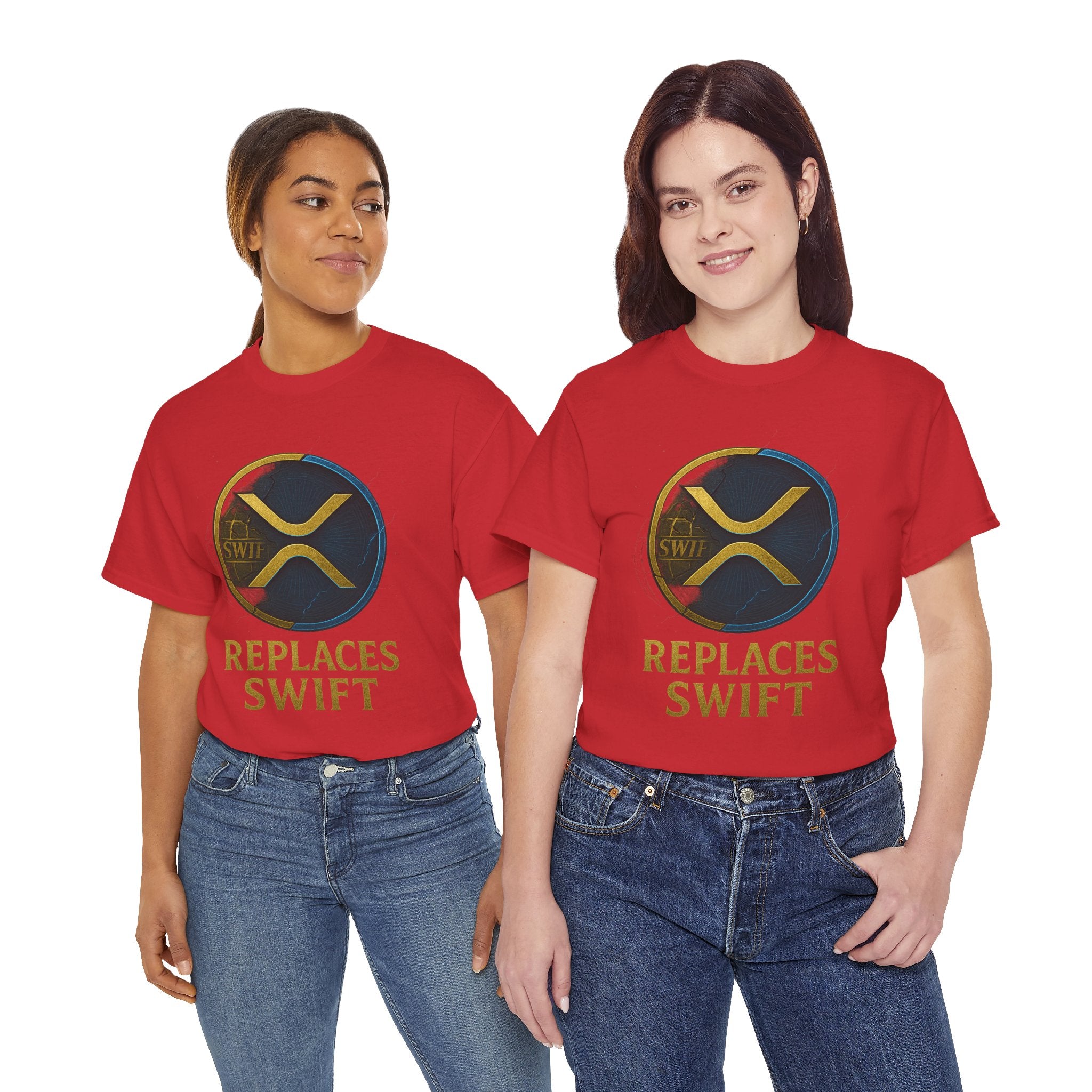 XRP 'Replaces Swift' Cotton Tee — Crypto Ripple Logo T-Shirt