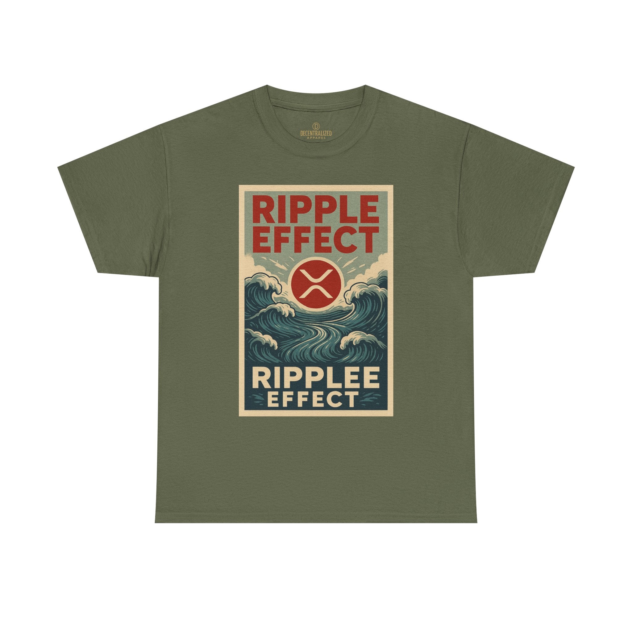 Ripple Effect Tee — Vintage Wave XRP Crypto Graphic T-Shirt