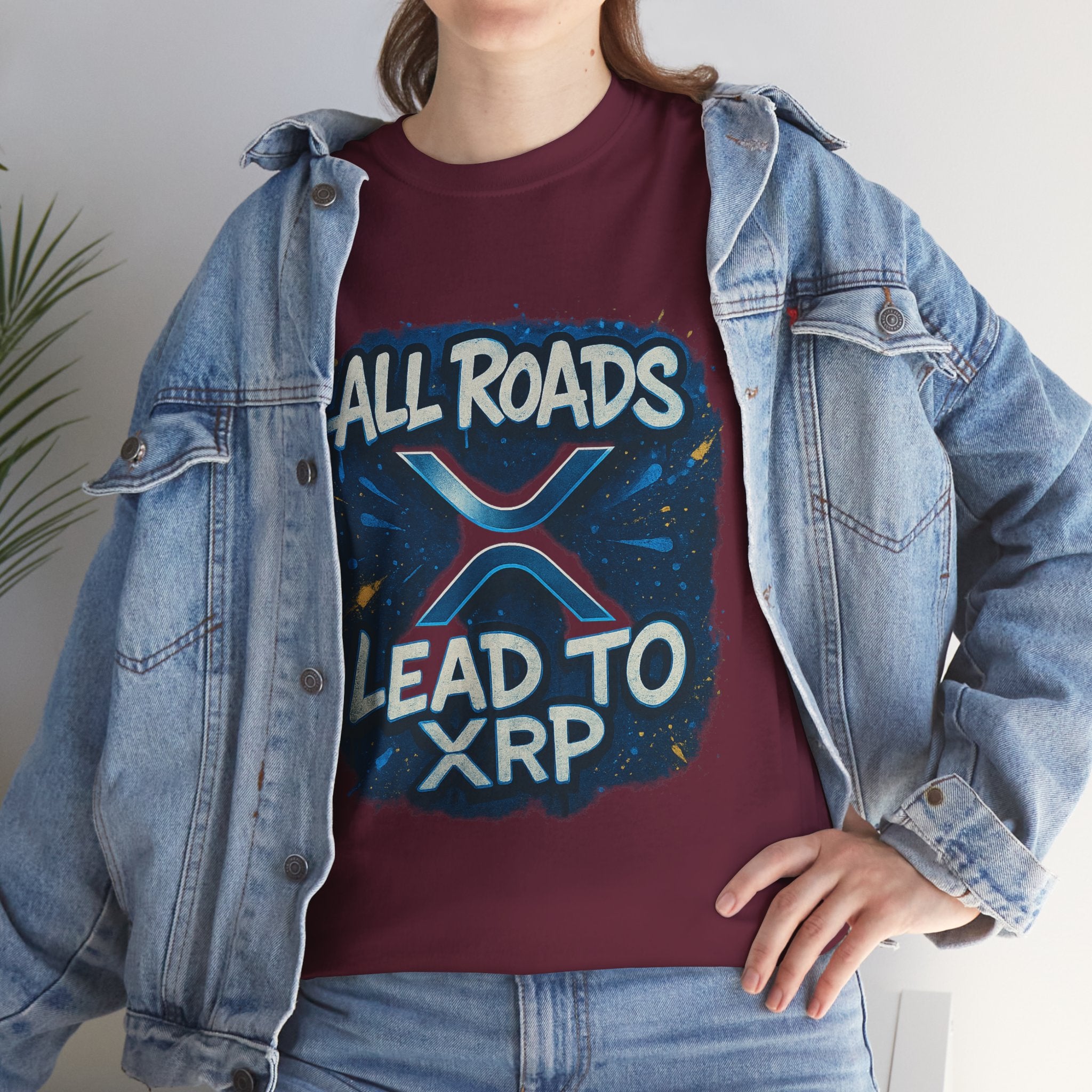 XRP Crypto T-Shirt — "All Roads Lead to XRP" Graphic Tee