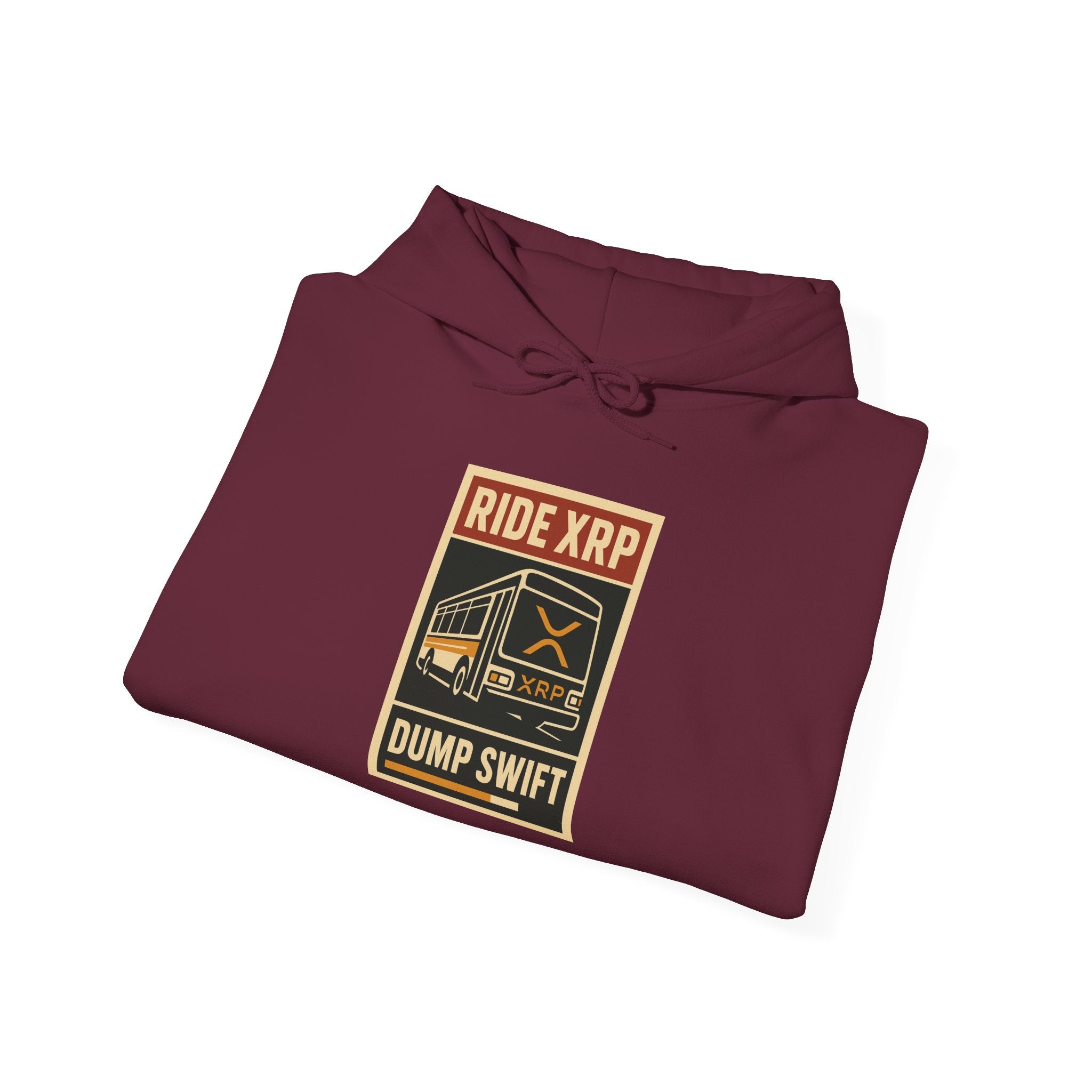 XRP Crypto Hoodie — "Ride XRP, Dump Swift" Retro Badge