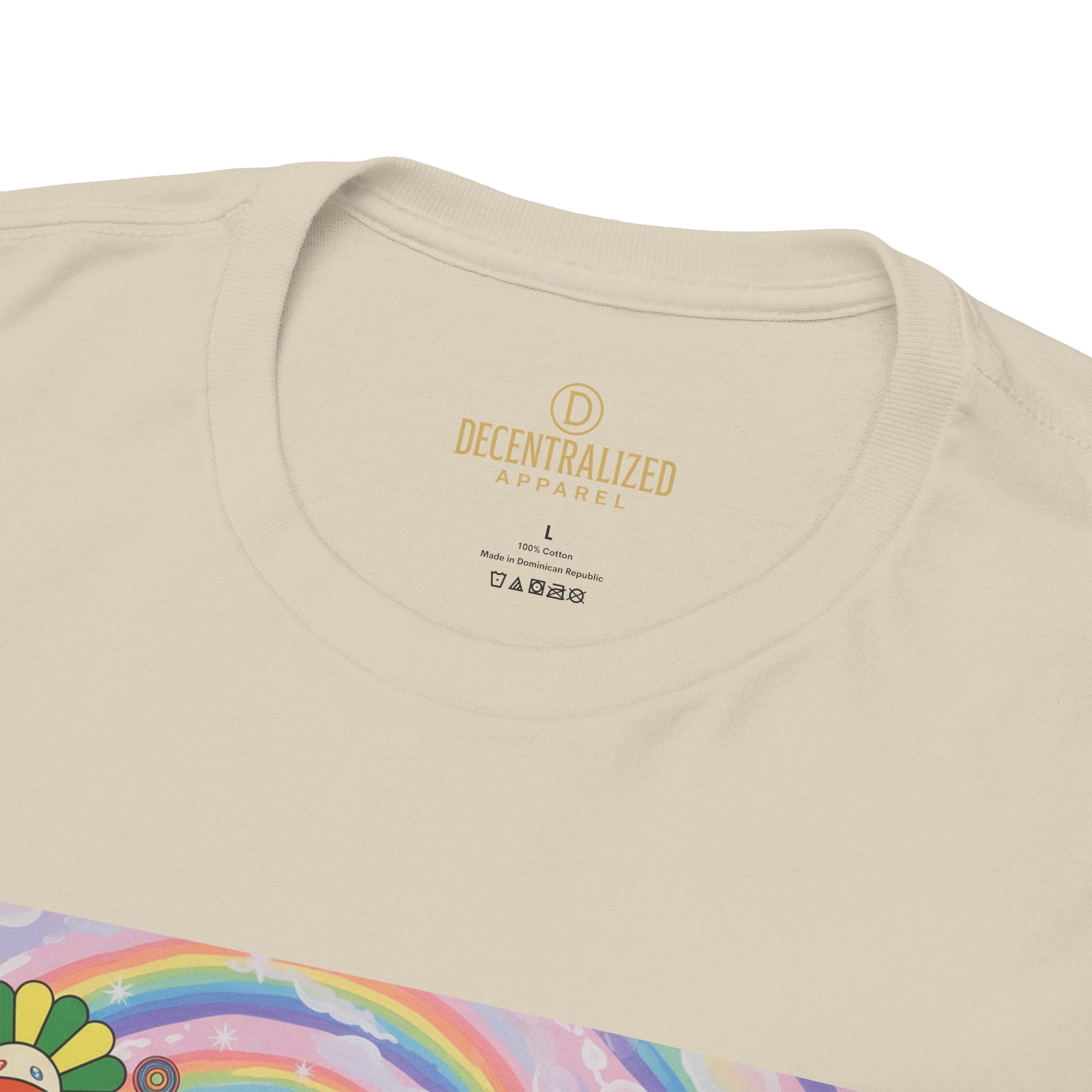 Crypto Rainbow T-Shirt — Bitcoin & Ethereum Hippie Art Tee