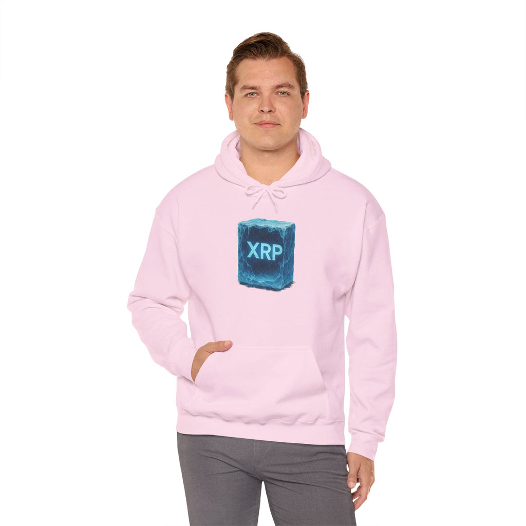 XRP Frozen Cube Hoodie — Crypto Ice Block Sweater for XRP Fans