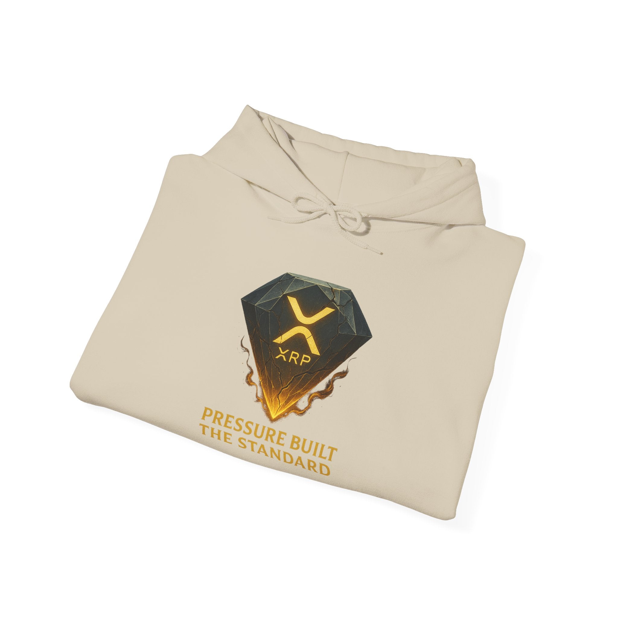 XRP Crypto Hoodie — "Pressure Built The Standard" Logo Pullover