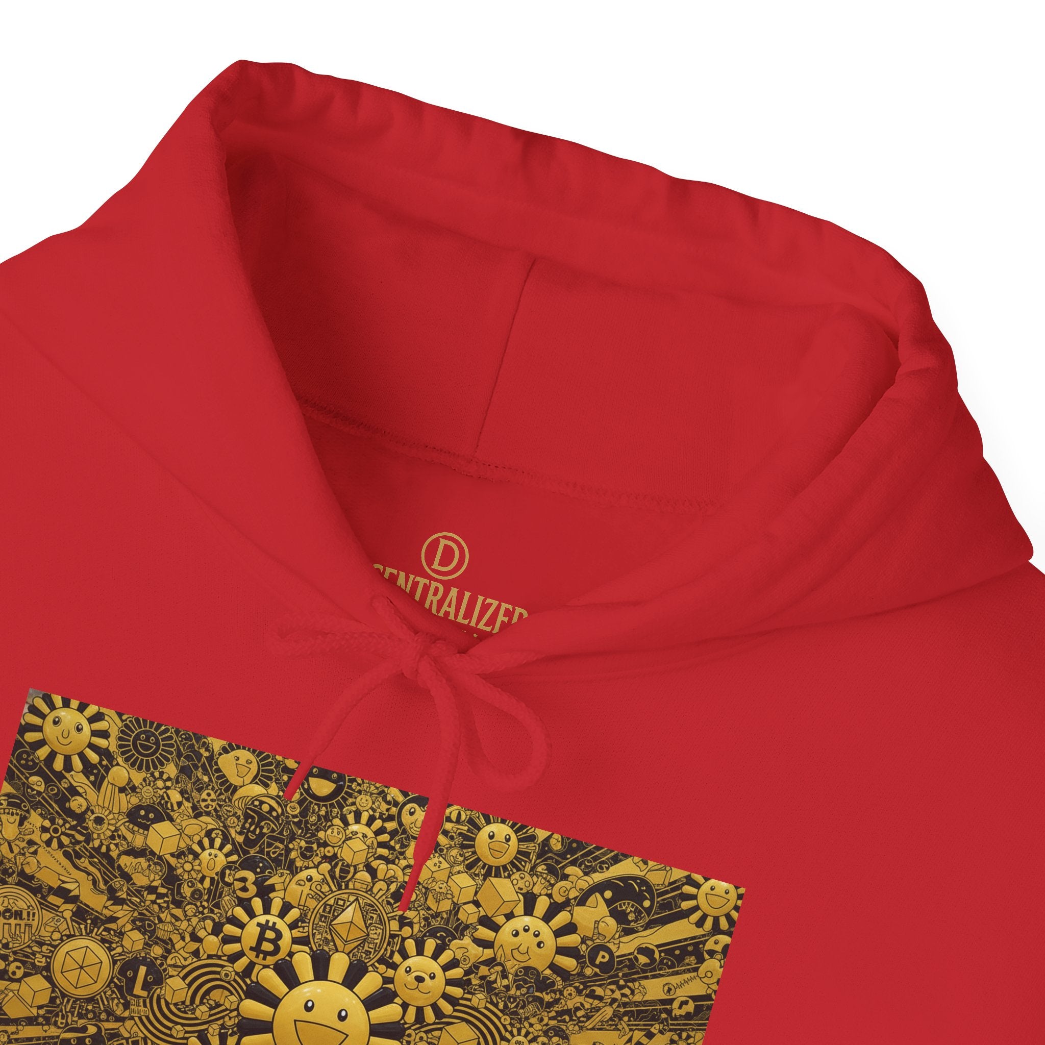 Solar Mandala Hoodie — Golden Sunburst Graphic Pullover
