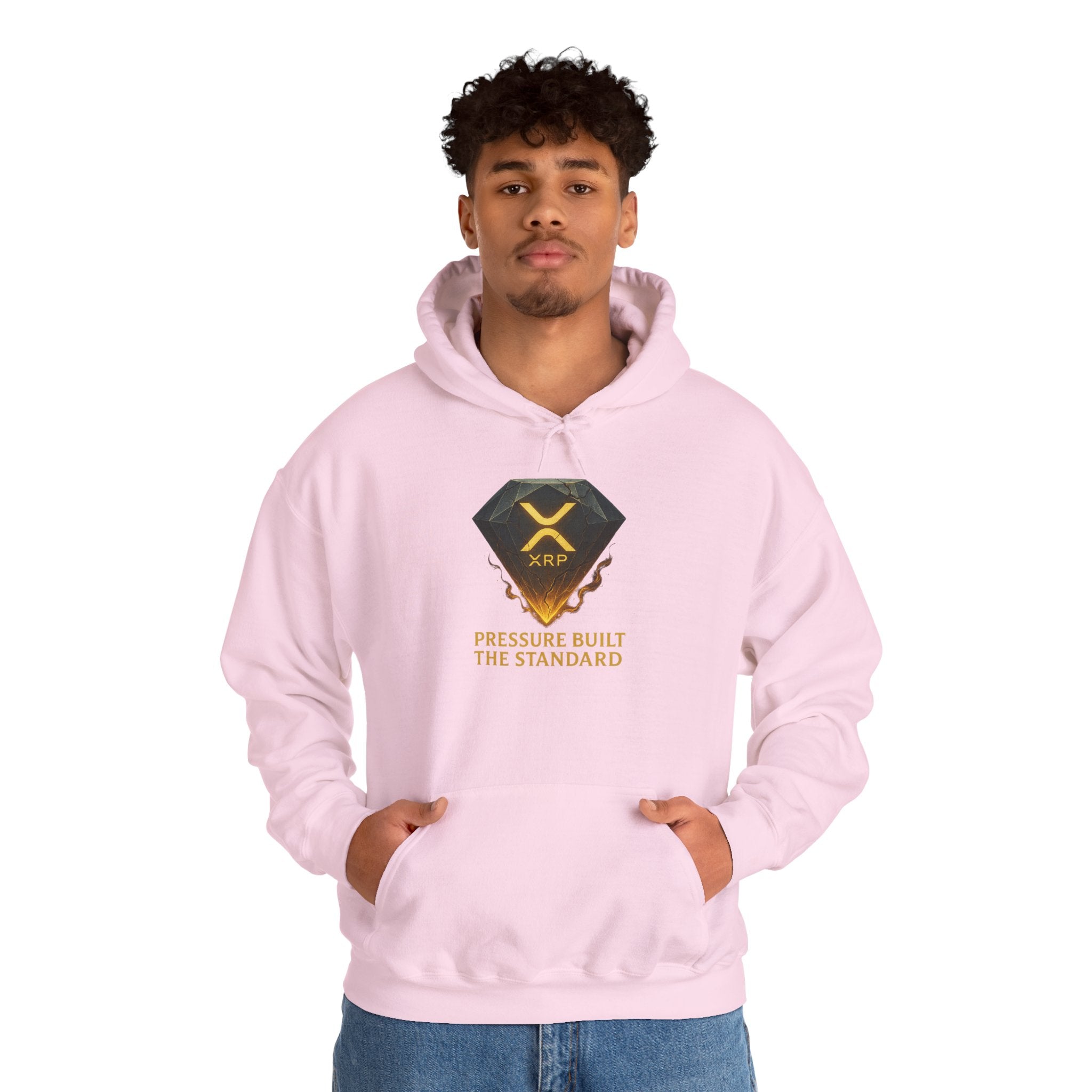 XRP Crypto Hoodie — "Pressure Built The Standard" Logo Pullover