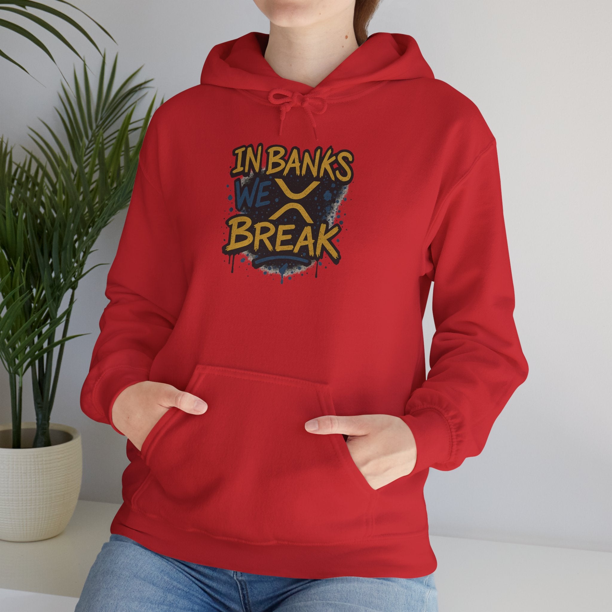 In Banks We Break Hoodie — Streetwear Graffiti Hoodie for Urban Style