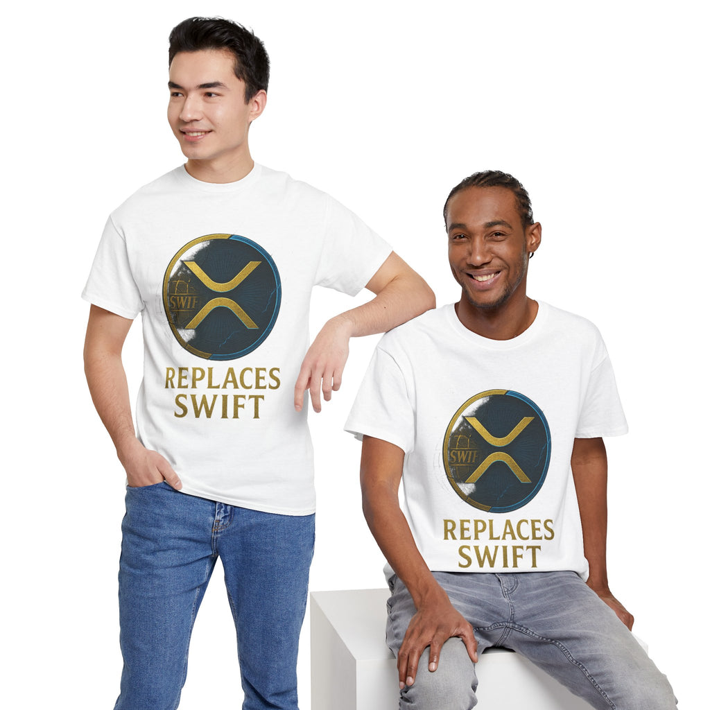 XRP 'Replaces Swift' Cotton Tee — Crypto Ripple Logo T-Shirt