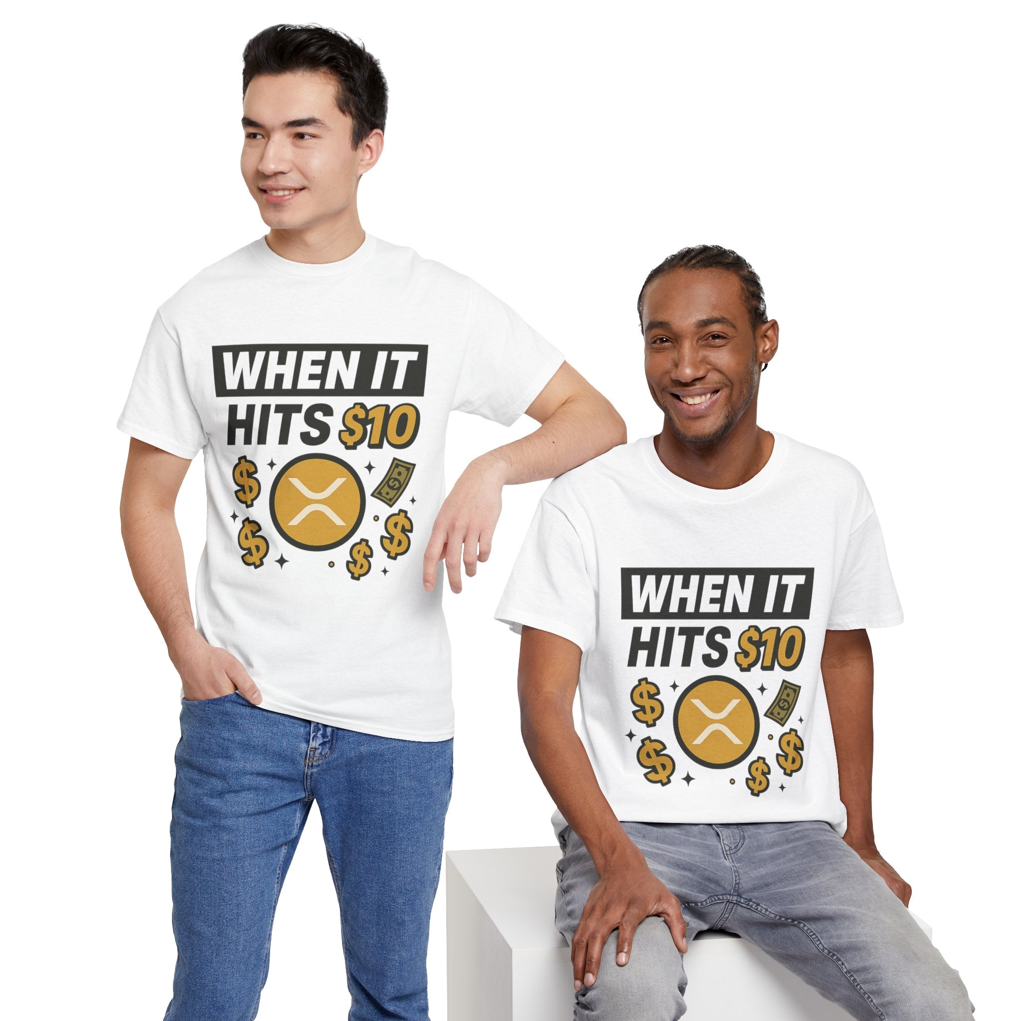 Crypto Tee - "When It Hits 10" Ripple XRP Meme Shirt