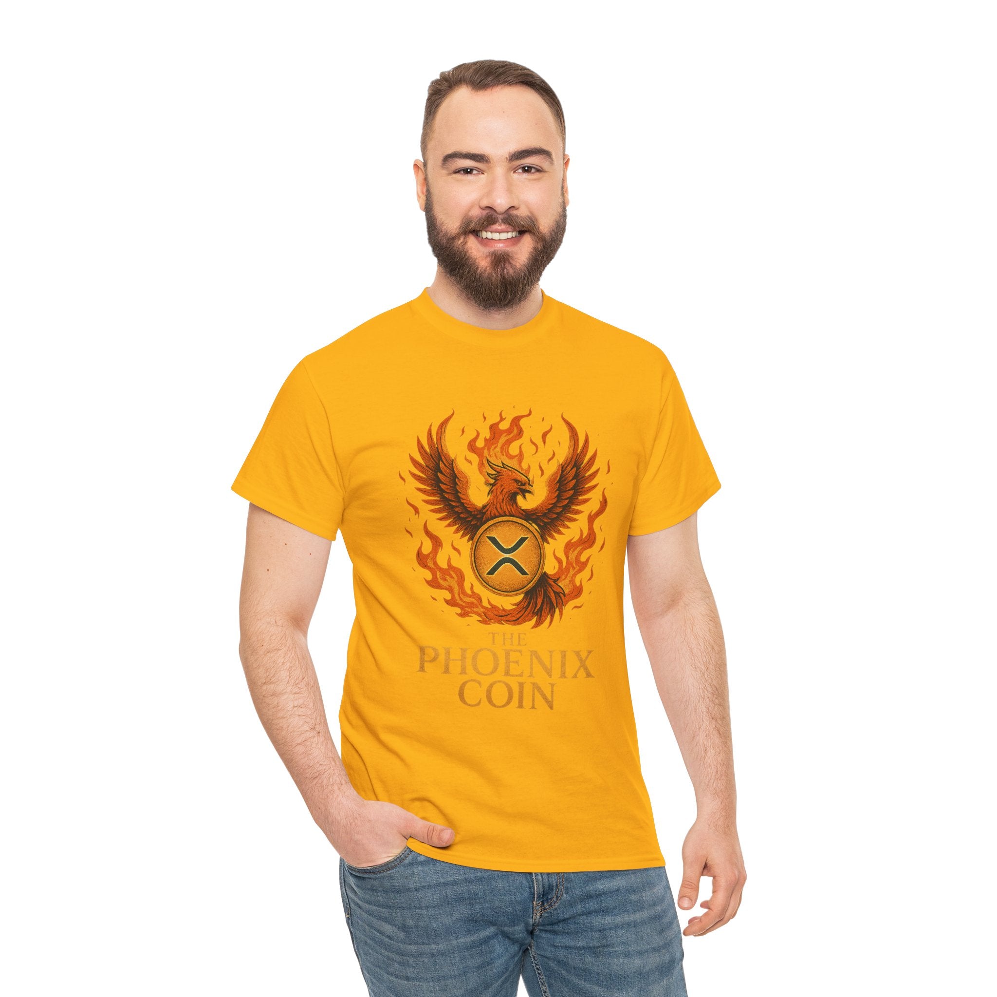 Phoenix Coin T‑Shirt — Fiery Phoenix Crypto Logo Tee