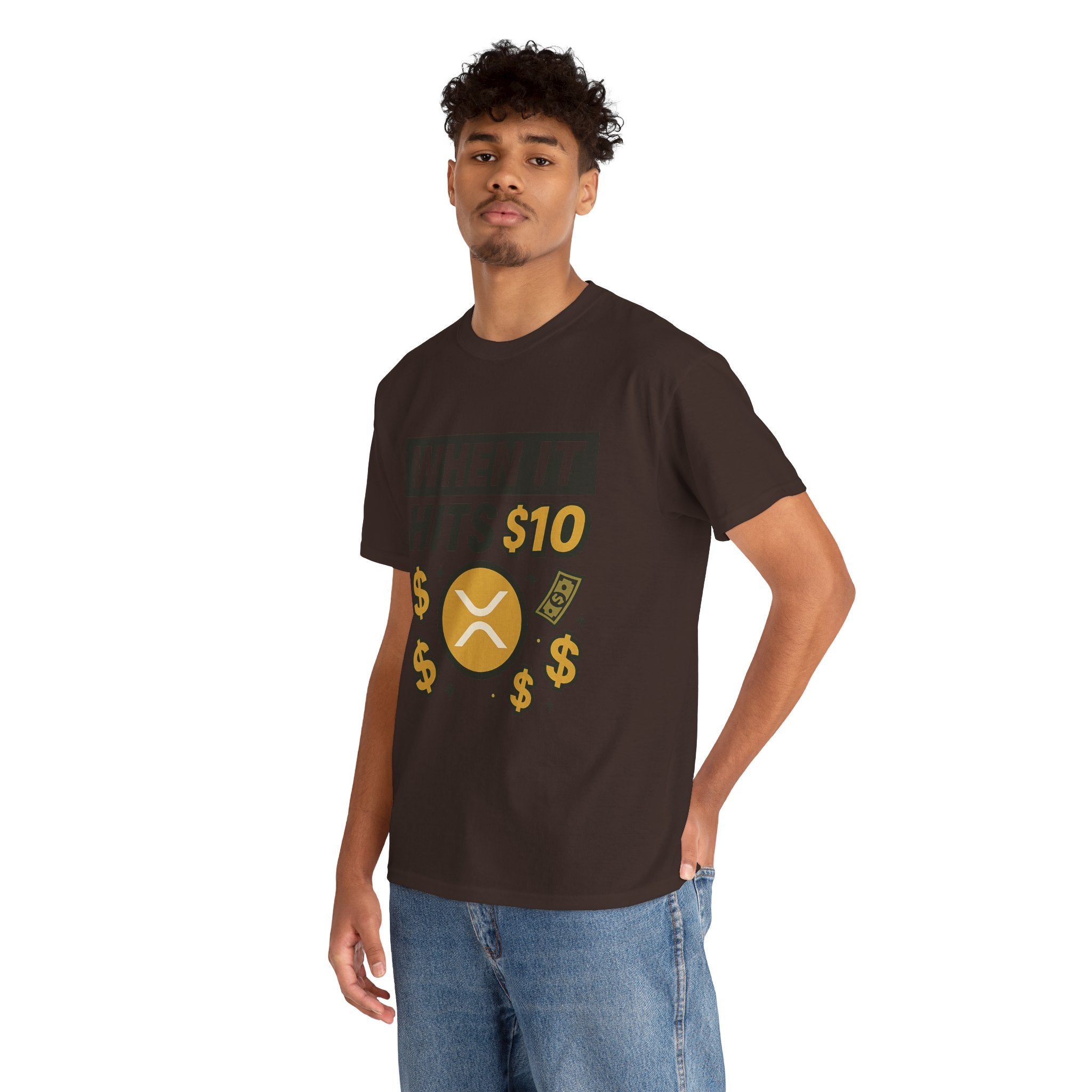 Crypto Tee - "When It Hits 10" Ripple XRP Meme Shirt