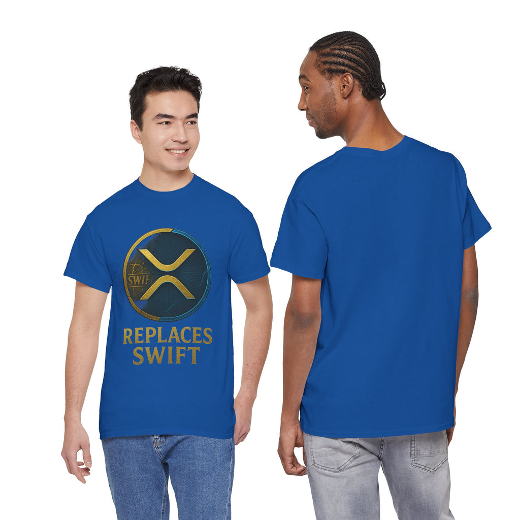 XRP 'Replaces Swift' Cotton Tee — Crypto Ripple Logo T-Shirt
