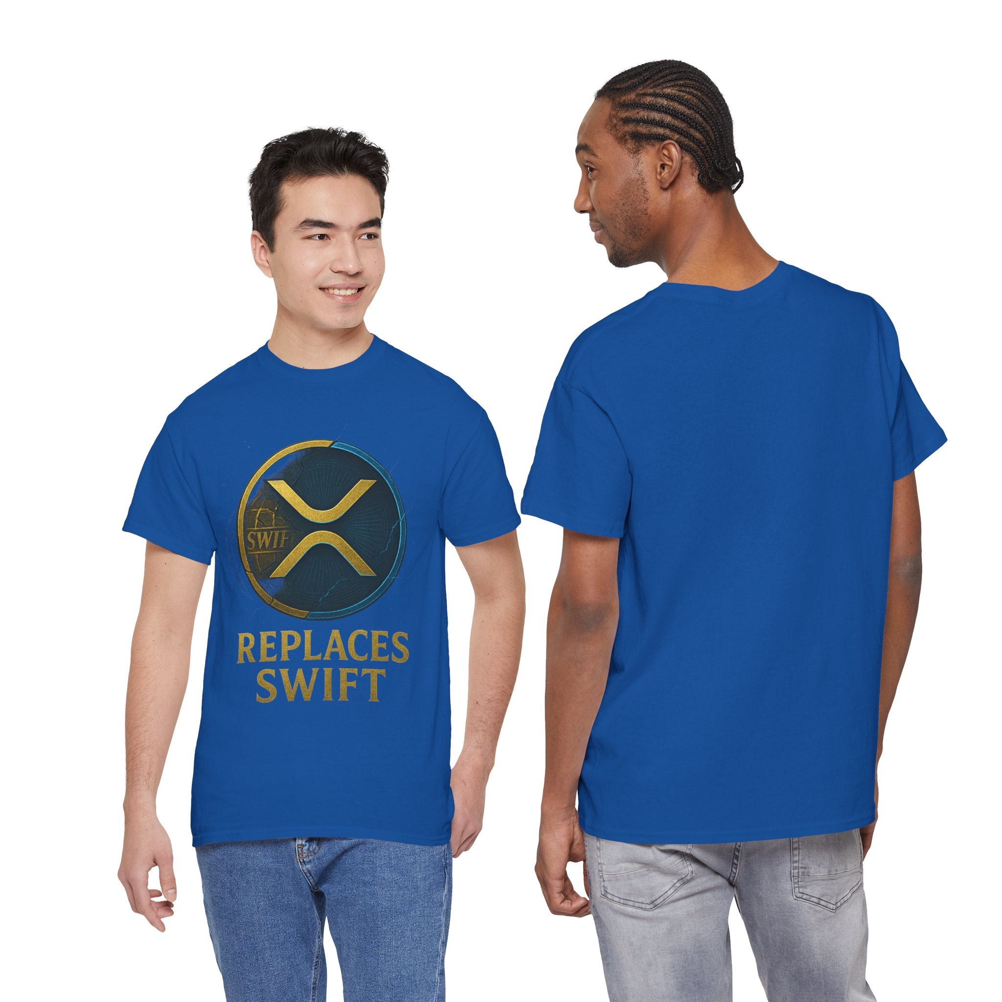 XRP 'Replaces Swift' Cotton Tee — Crypto Ripple Logo T-Shirt