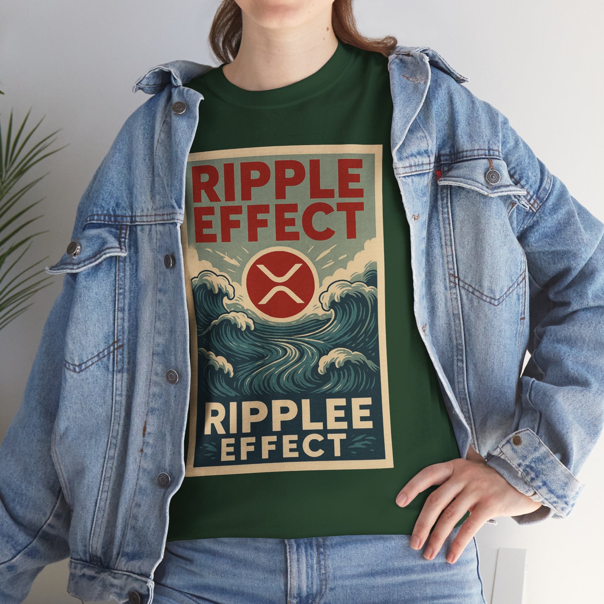 Ripple Effect Tee — Vintage Wave XRP Crypto Graphic T-Shirt