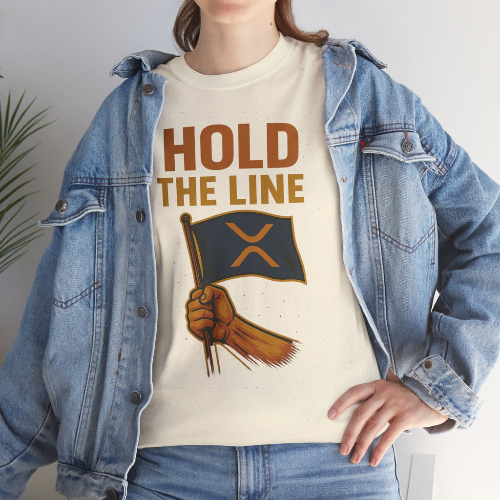 Hold The Line Tee — Bold Flag Graphic Cryptocurrency XRP Shirt