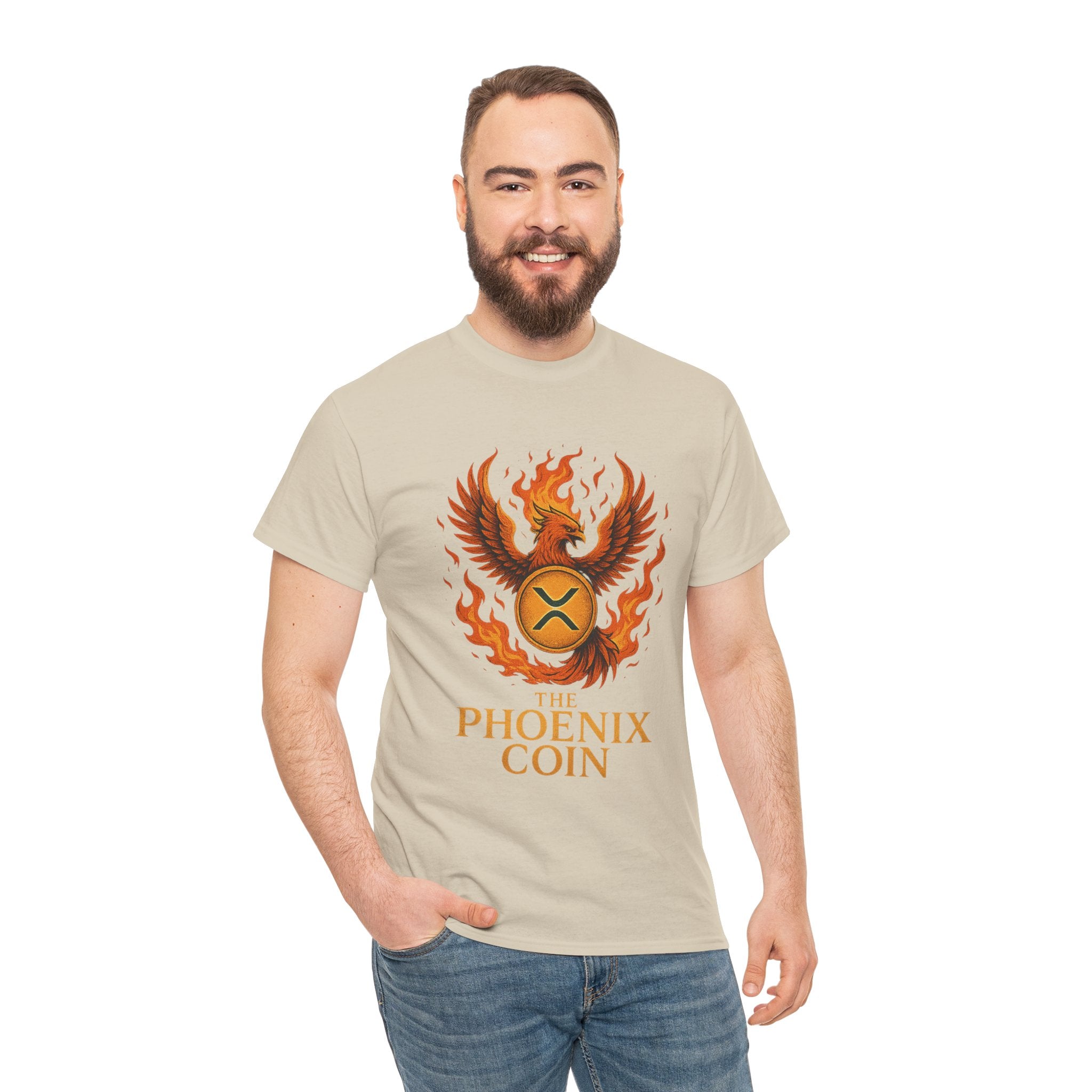 Phoenix Coin T‑Shirt — Fiery Phoenix Crypto Logo Tee