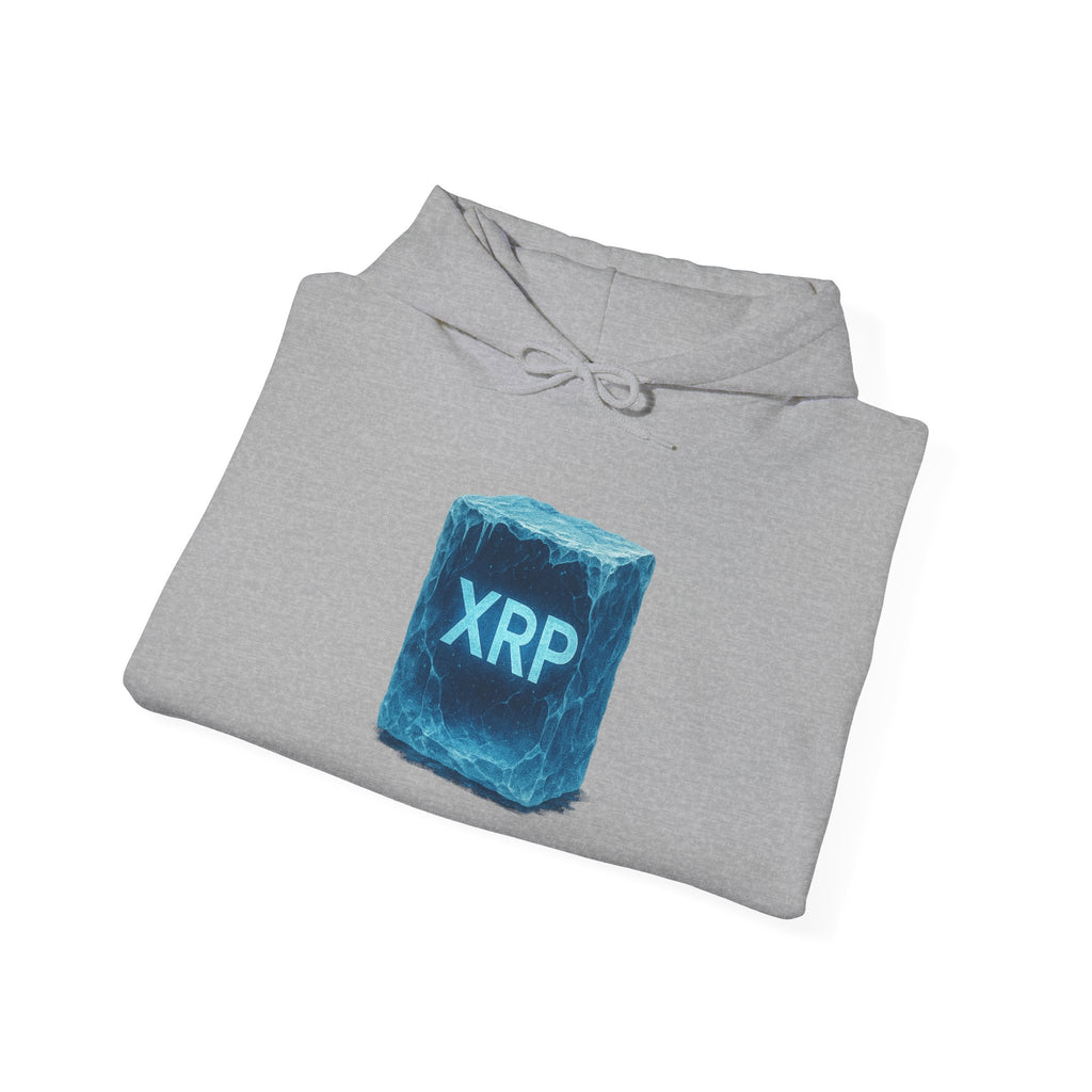 XRP Frozen Cube Hoodie — Crypto Ice Block Sweater for XRP Fans