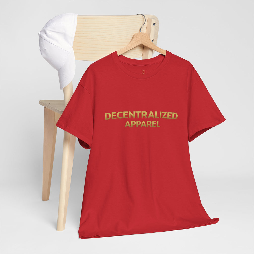 Decentralized Apparel T‑Shirt — Minimal Gold Logo Tee