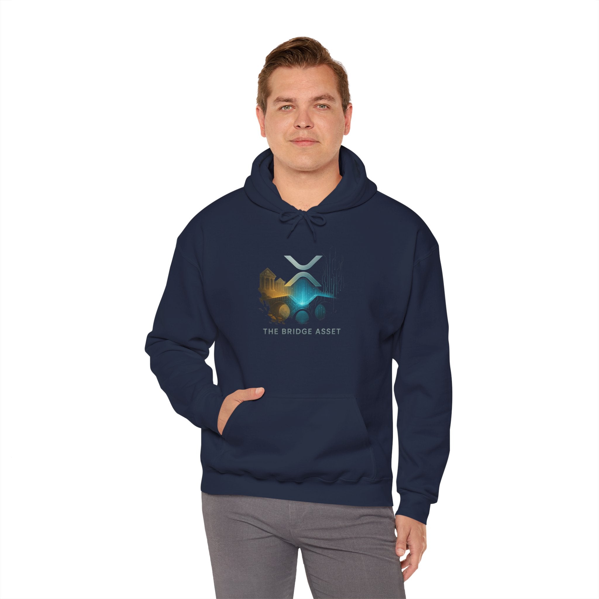 Bridge Asset Logo Hoodie — Minimal Crypto XRP Design