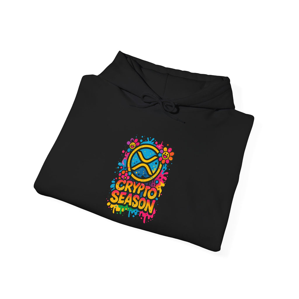 Crypto Season Hoodie - Colorful Ripple X Logo Streetwear