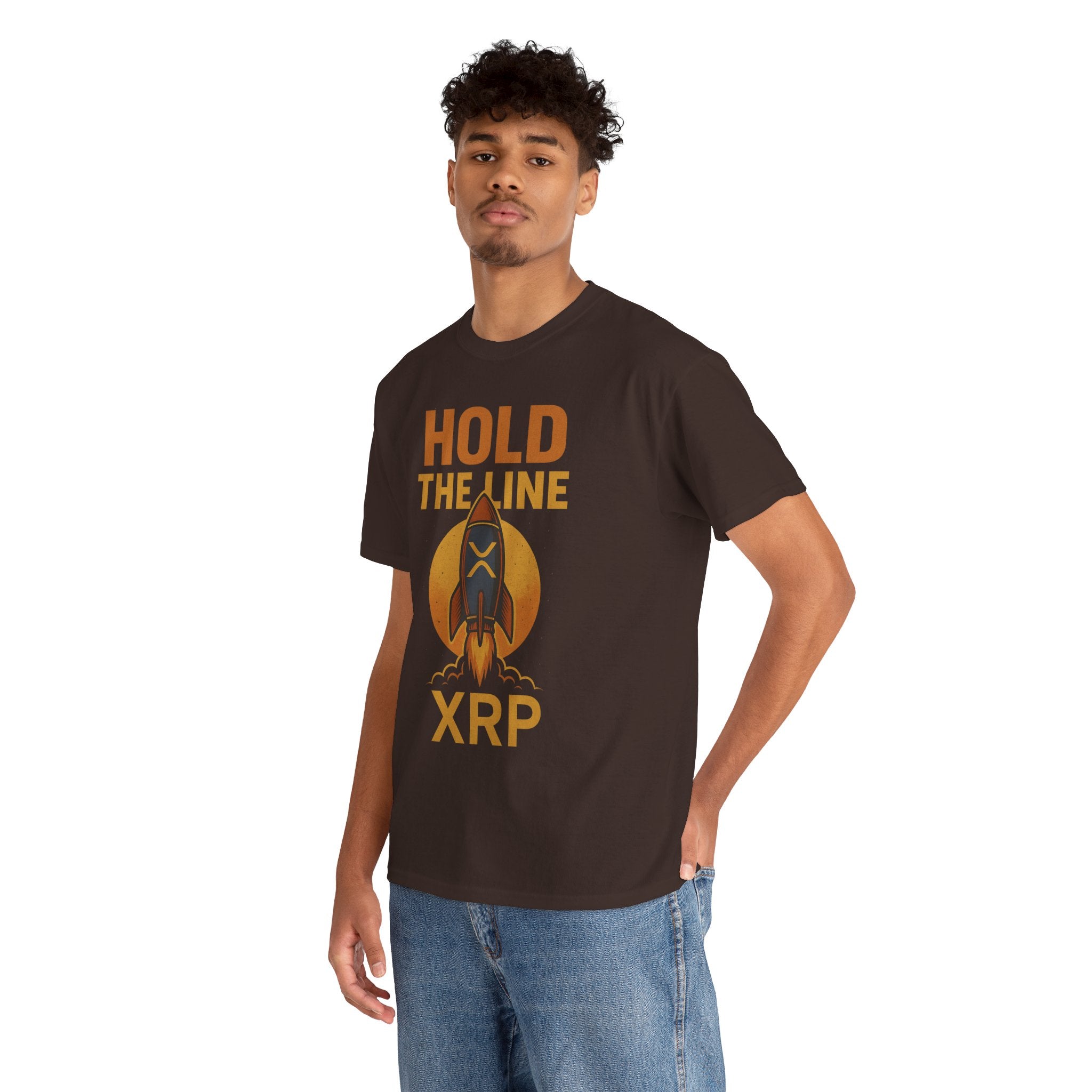 XRP Hold The Line Rocket Tee — Crypto Investor T‑Shirt