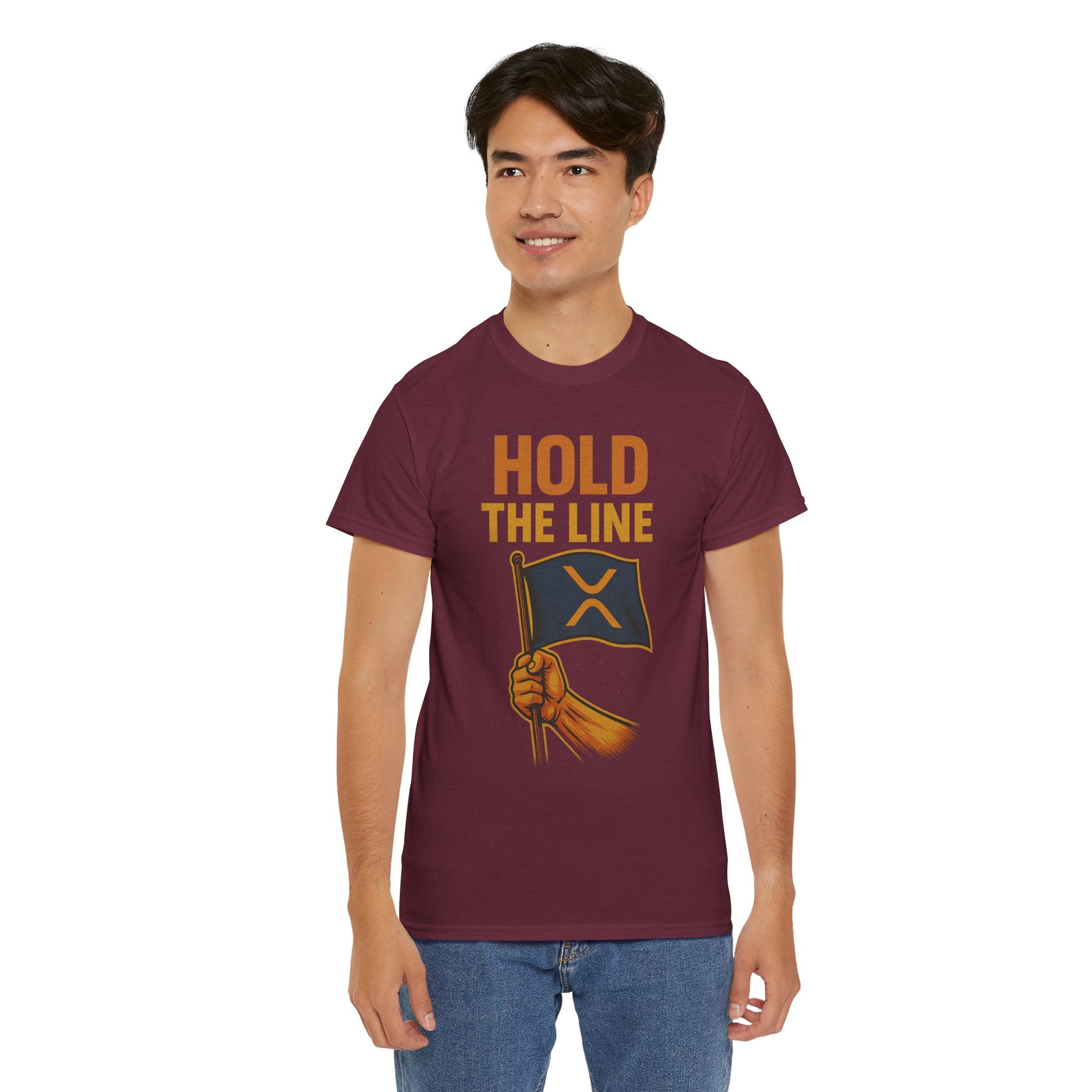 Hold The Line Tee — Bold Flag Graphic Cryptocurrency XRP Shirt