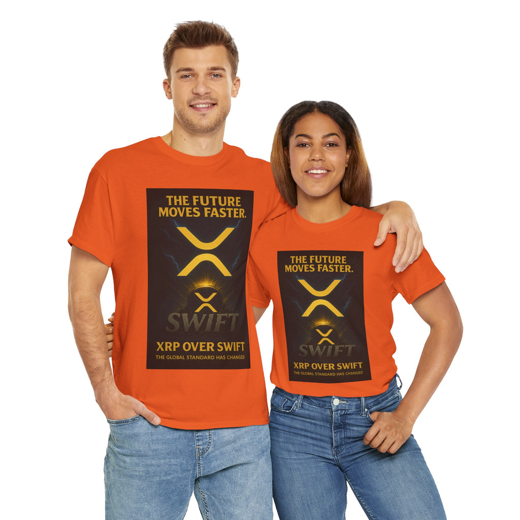XRP Swift Crypto T-Shirt — “The Future Moves Faster” XRP Over Swift Tee