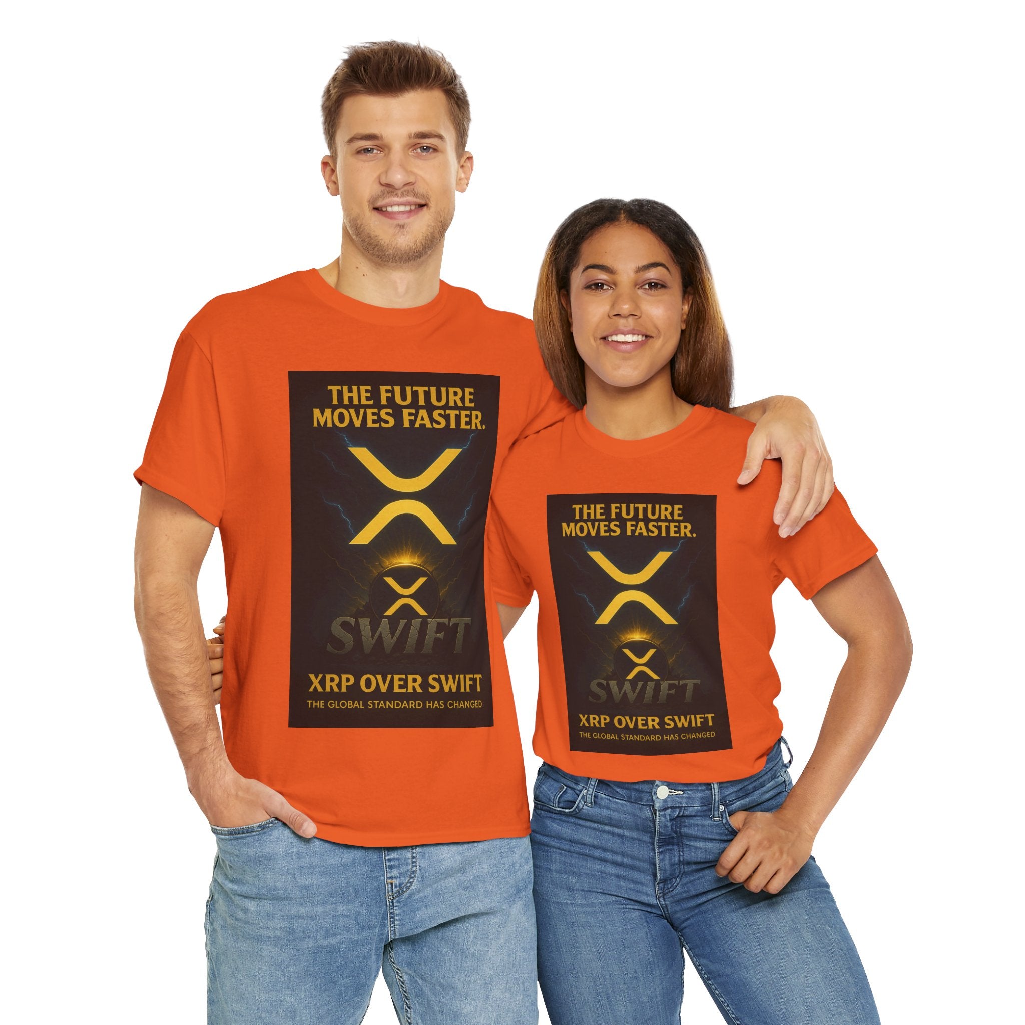 XRP Swift Crypto T-Shirt — “The Future Moves Faster” XRP Over Swift Tee