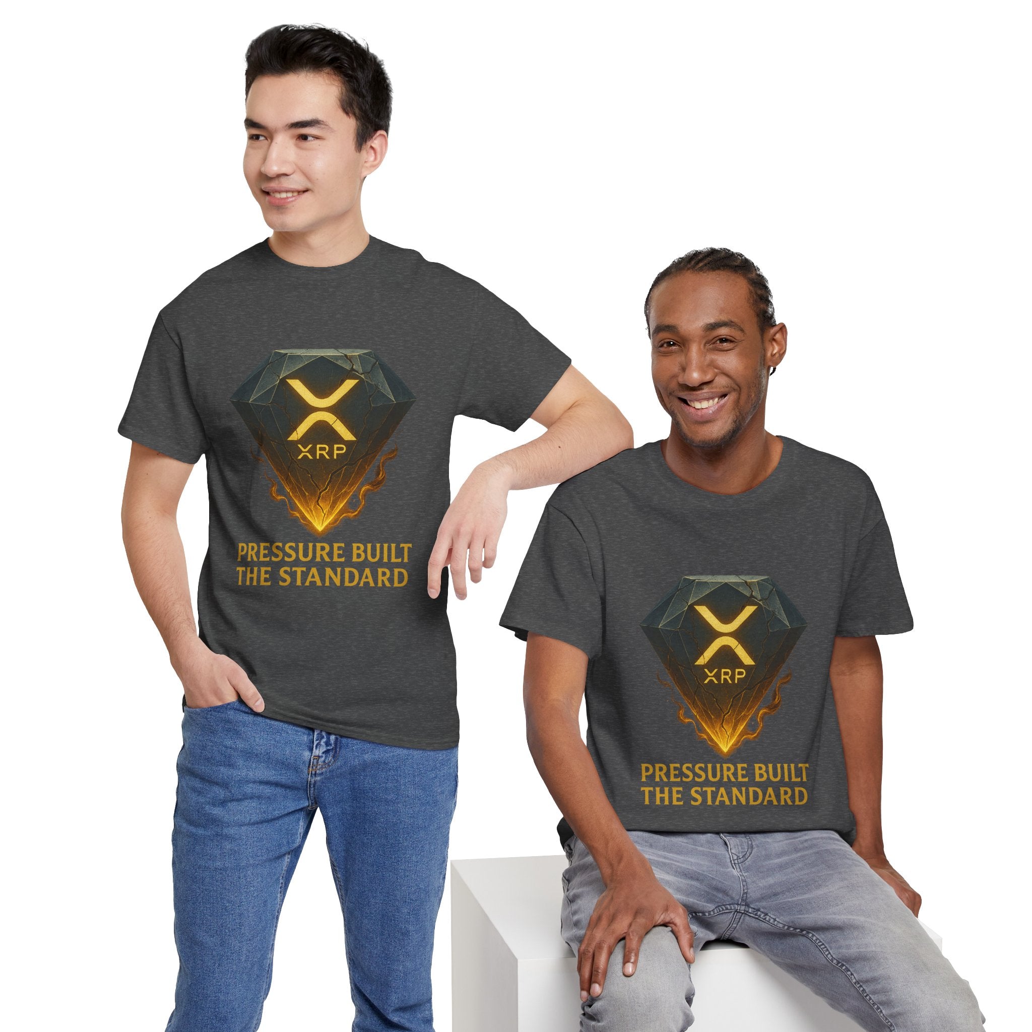 XRP Diamond Tee — "Pressure Built The Standard" Crypto Graphic T‑Shirt