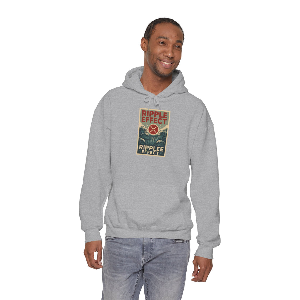 Ripple Effect Hoodie – Vintage Ocean Wave Graphic Hooded Sweatshirt