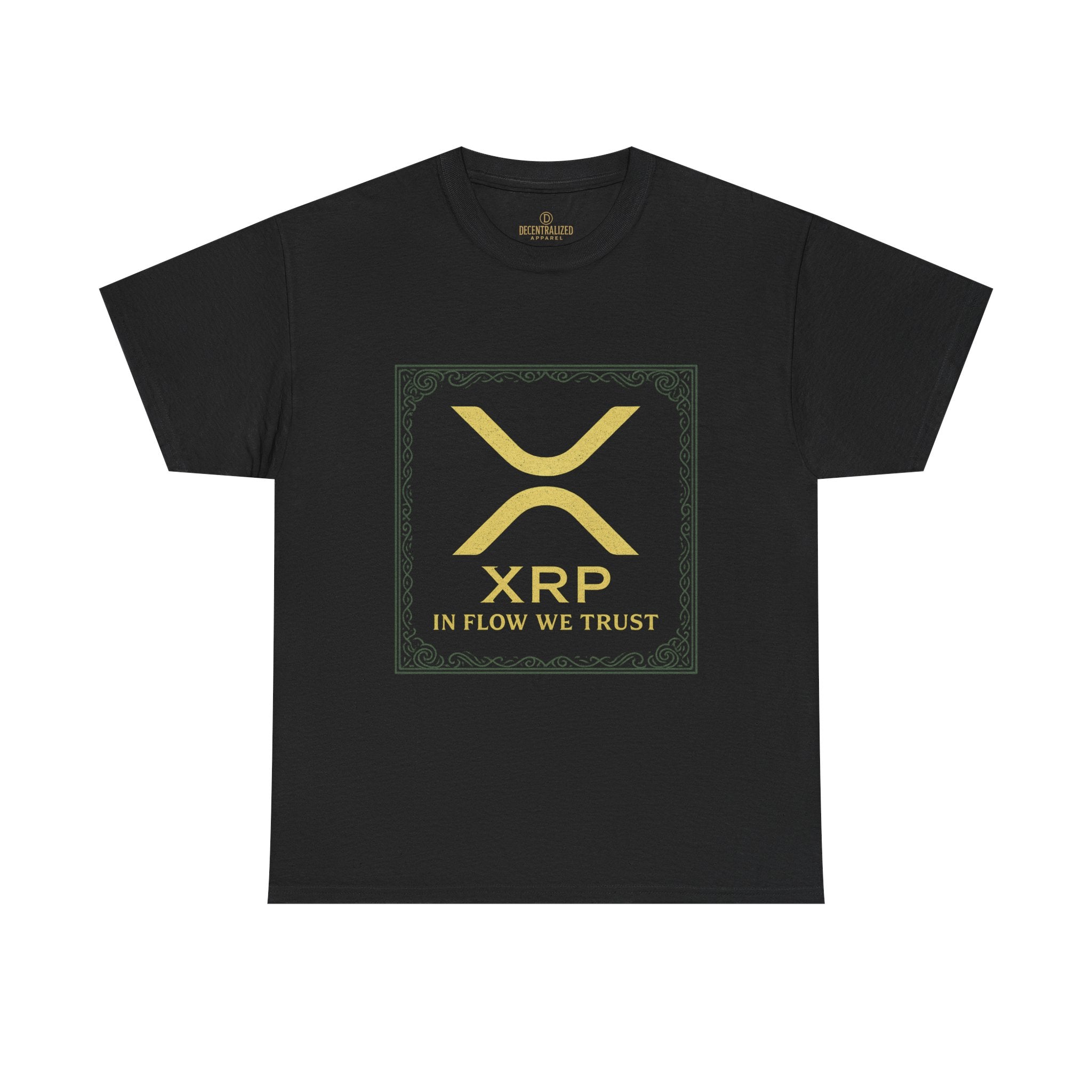 XRP Logo T-Shirt — "In Flow We Trust" Crypto Tee for Ripple Fans