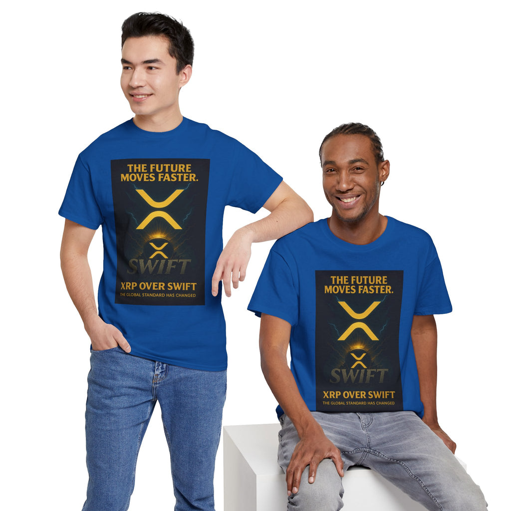 XRP Swift Crypto T-Shirt — “The Future Moves Faster” XRP Over Swift Tee