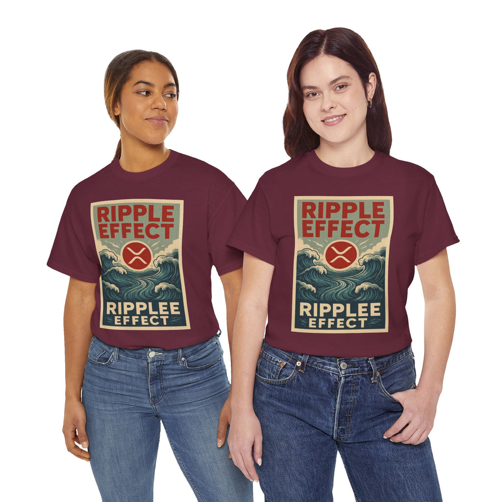Ripple Effect Tee — Vintage Wave XRP Crypto Graphic T-Shirt