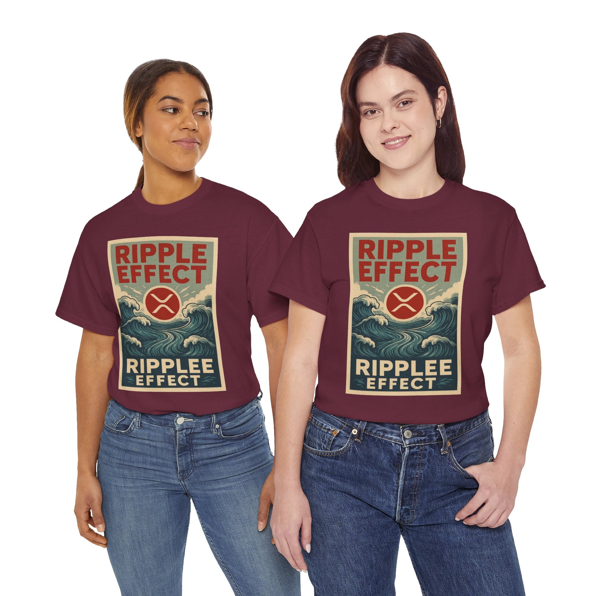 Ripple Effect Tee — Vintage Wave XRP Crypto Graphic T-Shirt