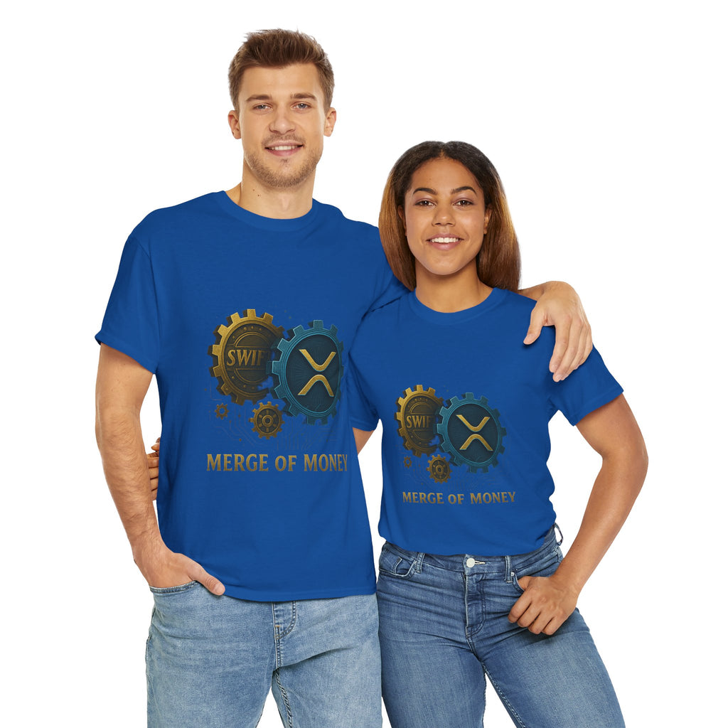 Merge of Money Tee - Cryptocurrency Gears XRP & SWI Crypto T-Shirt