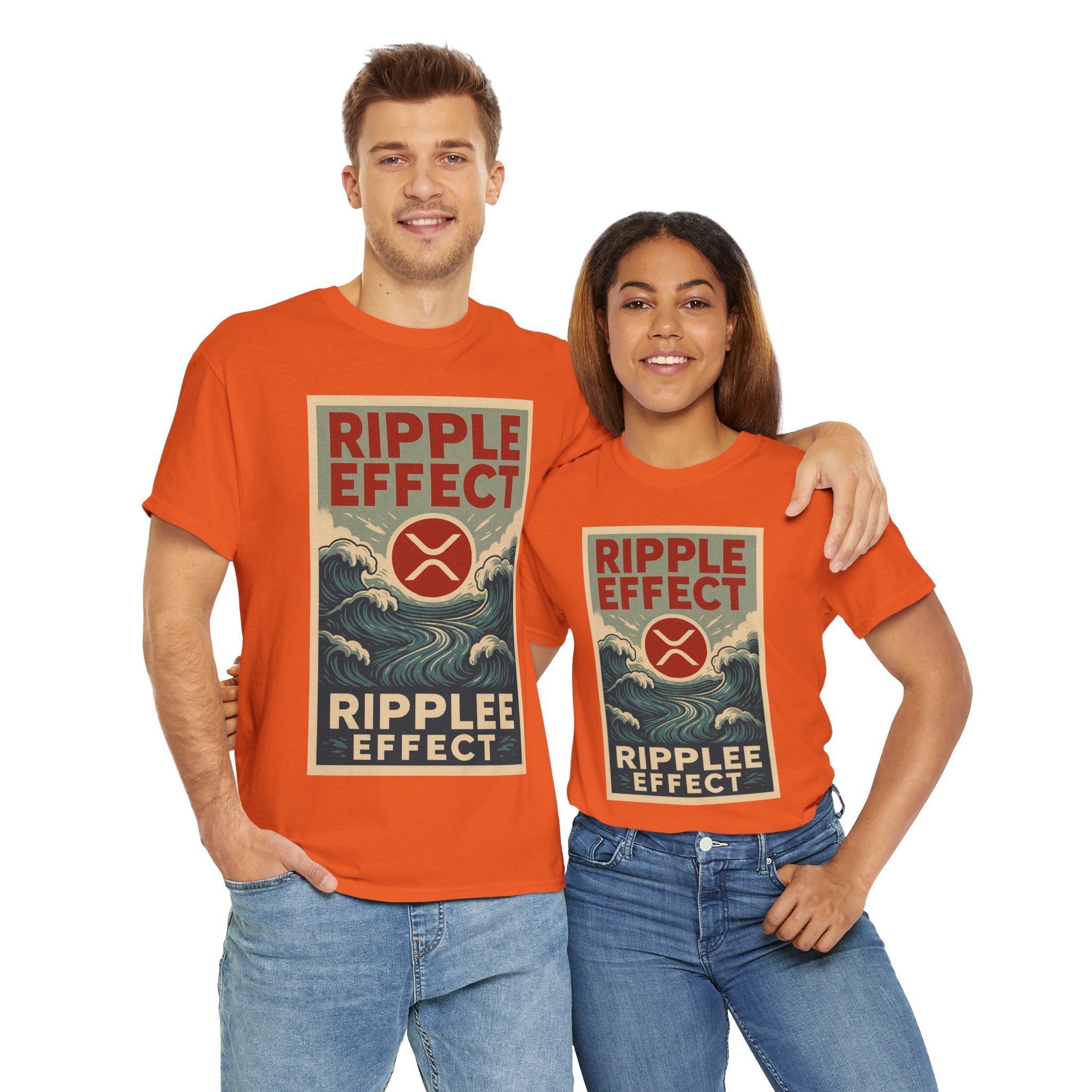 Ripple Effect Tee — Vintage Wave XRP Crypto Graphic T-Shirt