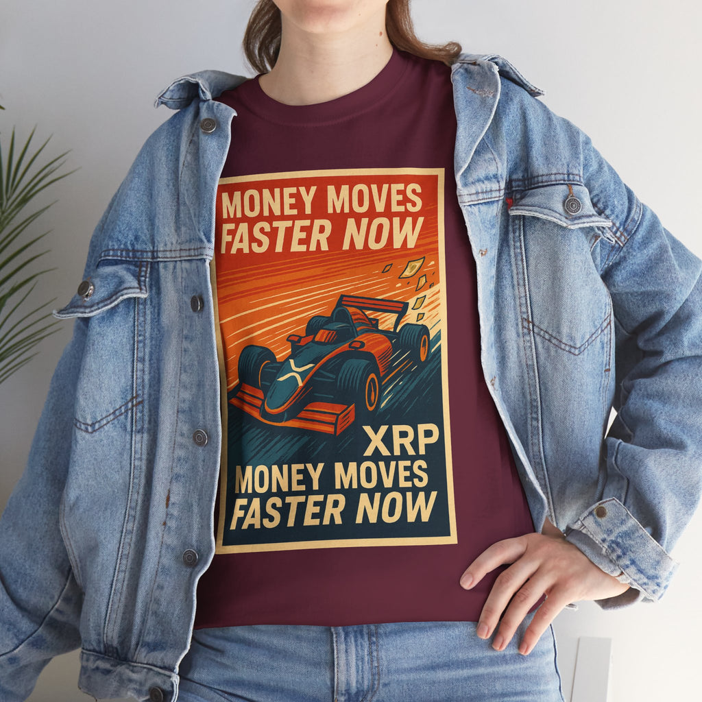 XRP 'Money Moves Faster Now' Racing Tee — Crypto Enthusiast T-Shirt