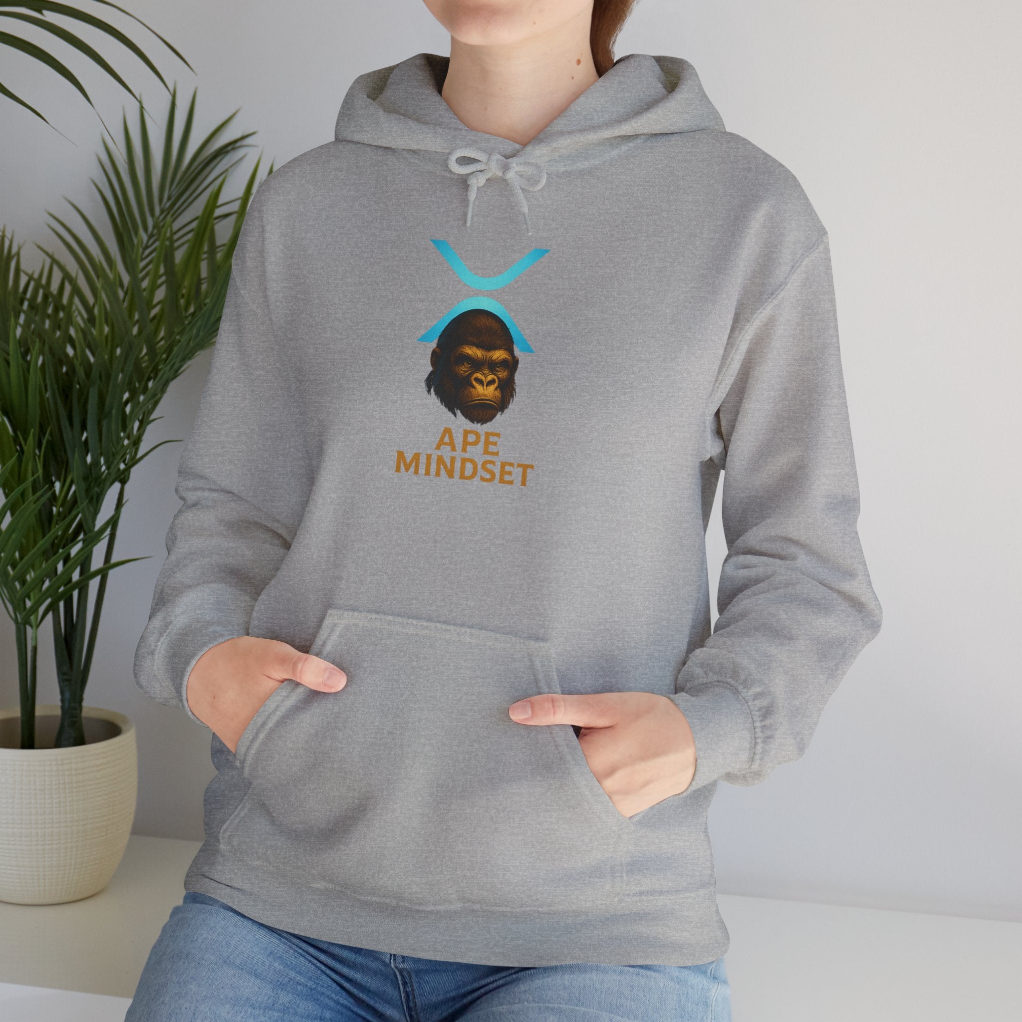 Ape Mindset Hoodie — Crypto XRP Logo Gorillaz Graphic Sweatshirt