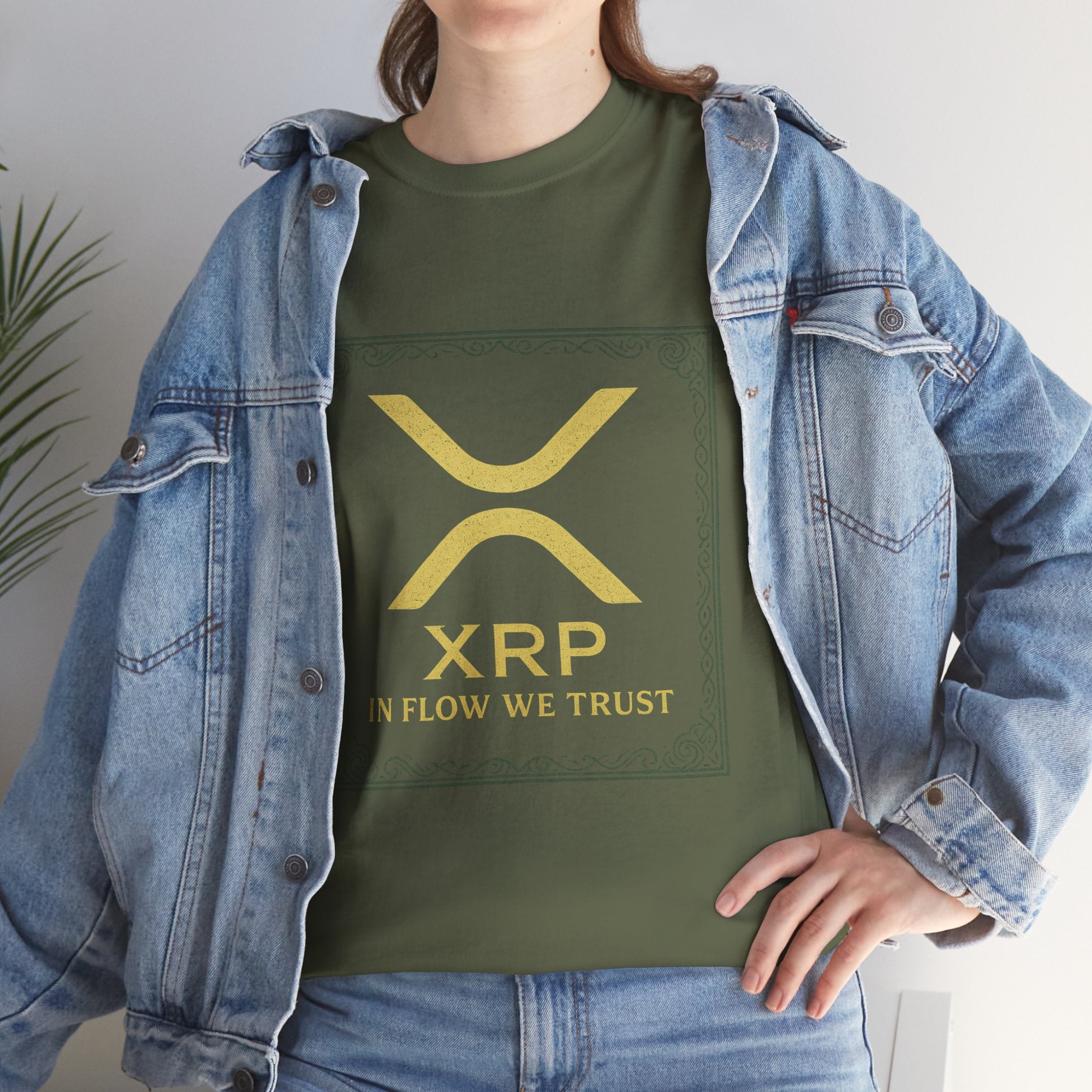 XRP Logo T-Shirt — "In Flow We Trust" Crypto Tee for Ripple Fans