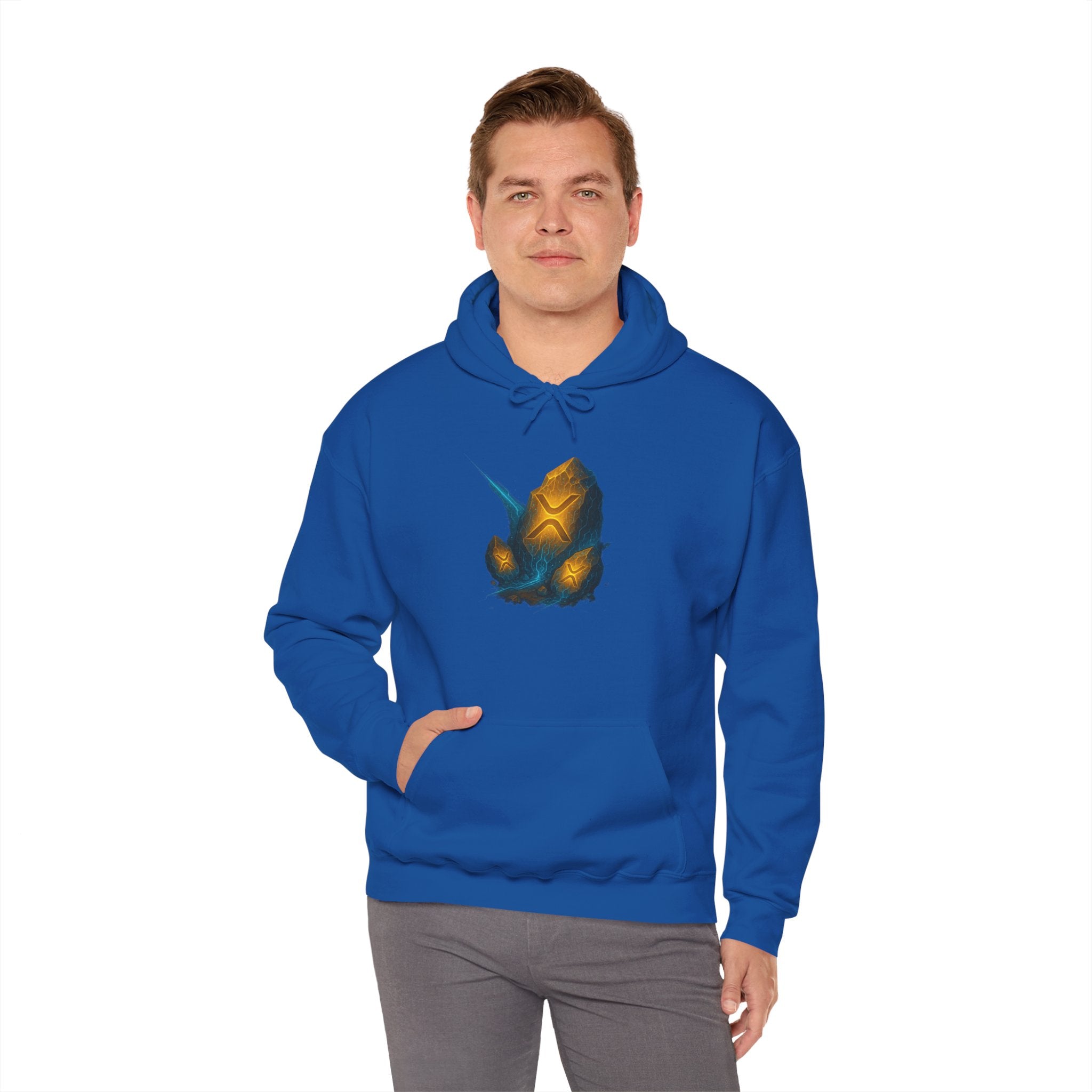 Rune Stone Hoodie — Glowing Mystic Rock Graphic Hooded Sweatshirt