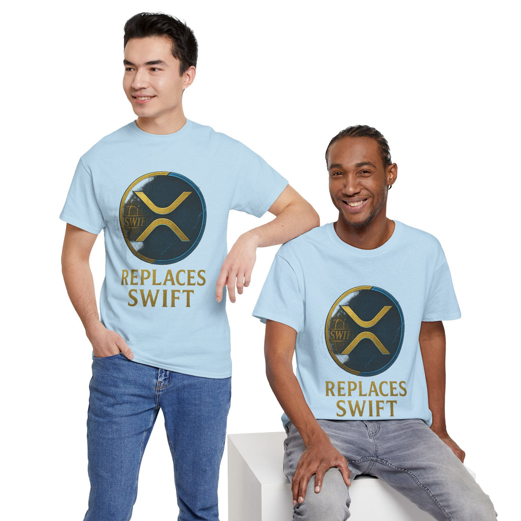 XRP 'Replaces Swift' Cotton Tee — Crypto Ripple Logo T-Shirt