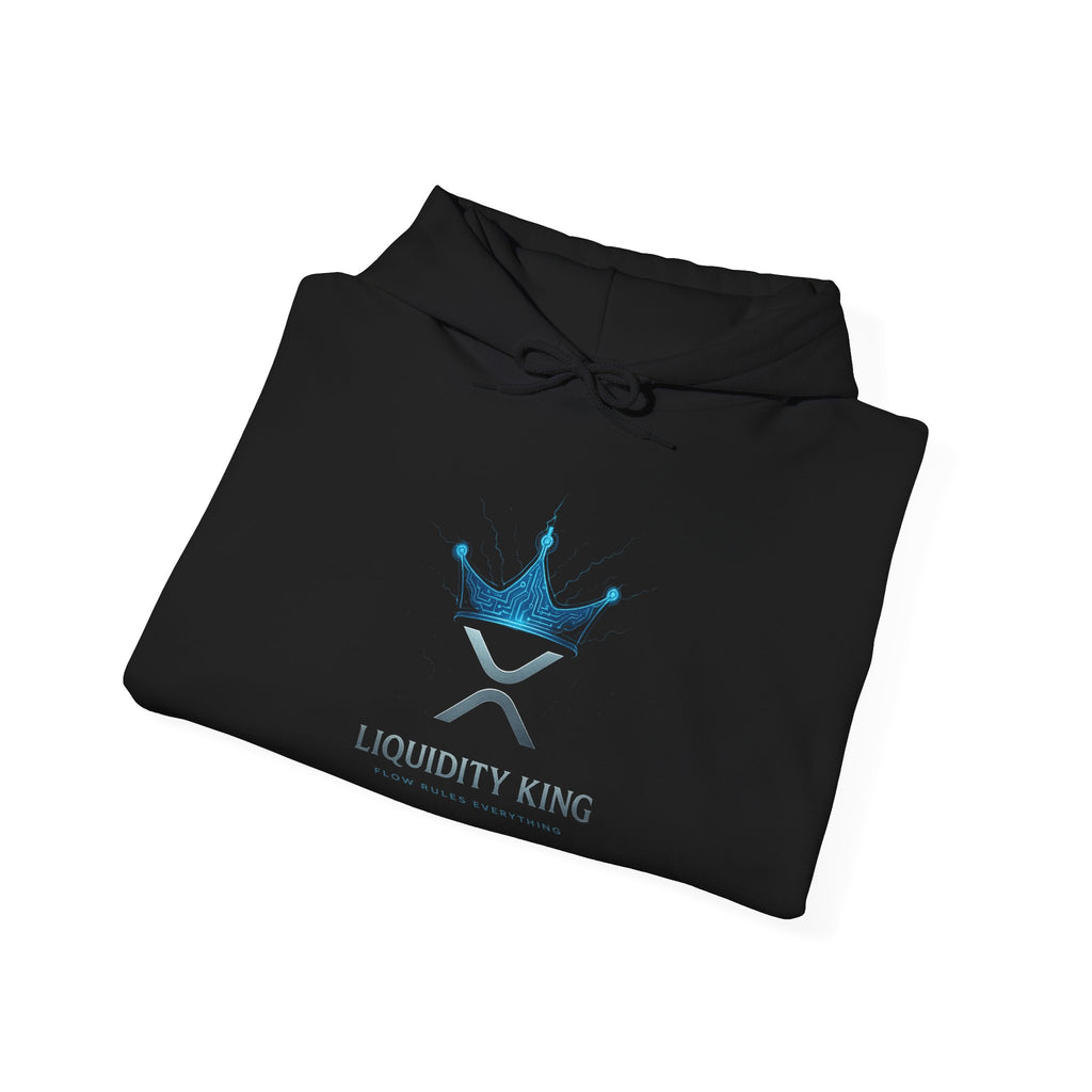 Liquidity King Hoodie — Blue Crown Logo Pullover