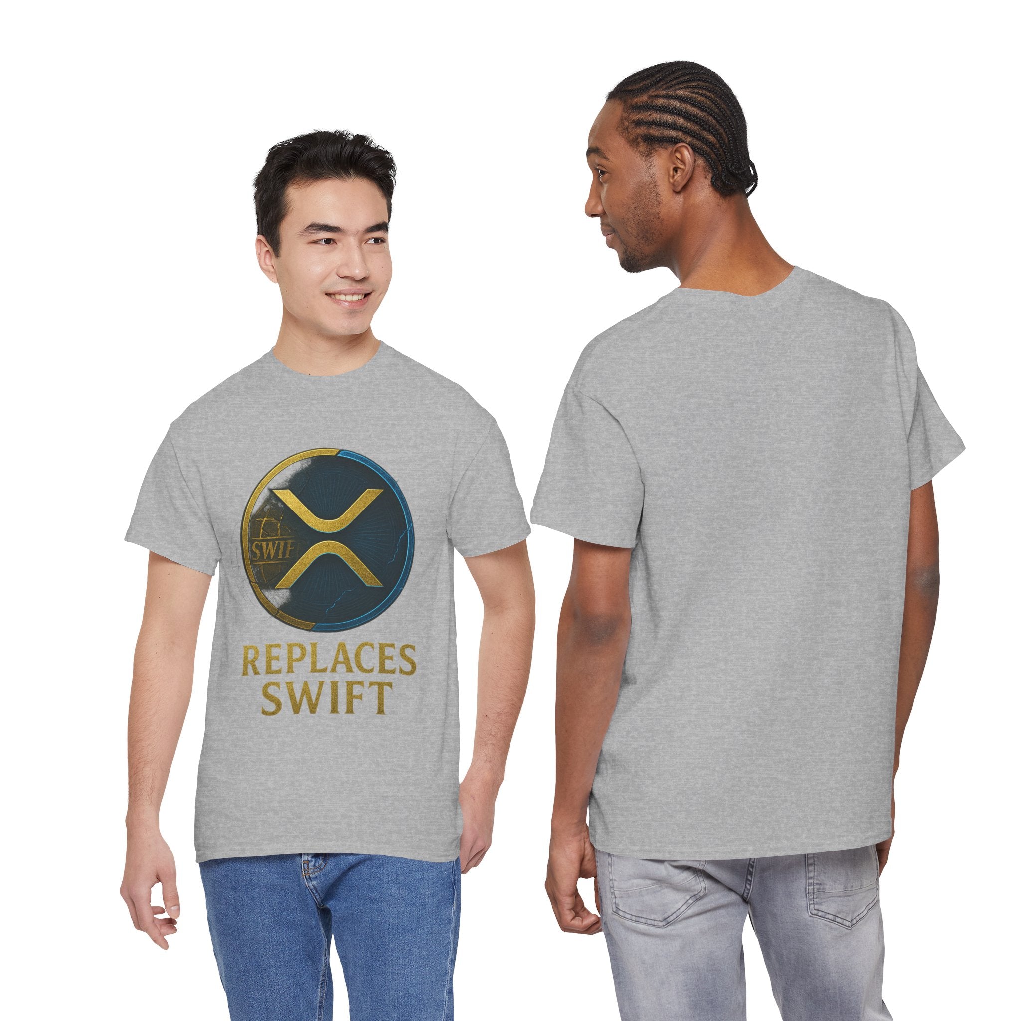 XRP 'Replaces Swift' Cotton Tee — Crypto Ripple Logo T-Shirt