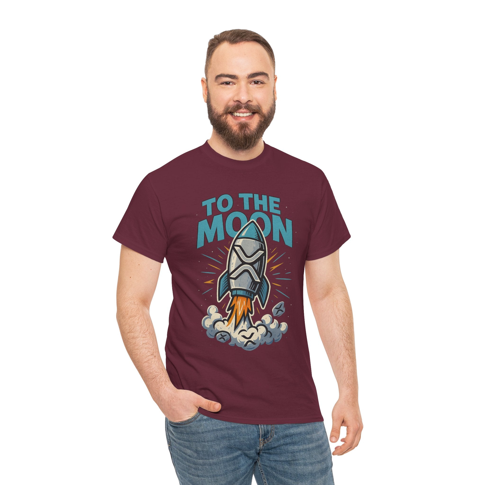 To The Moon Rocket T-Shirt — Space Graphic Tee for Crypto & Space Enthusiasts