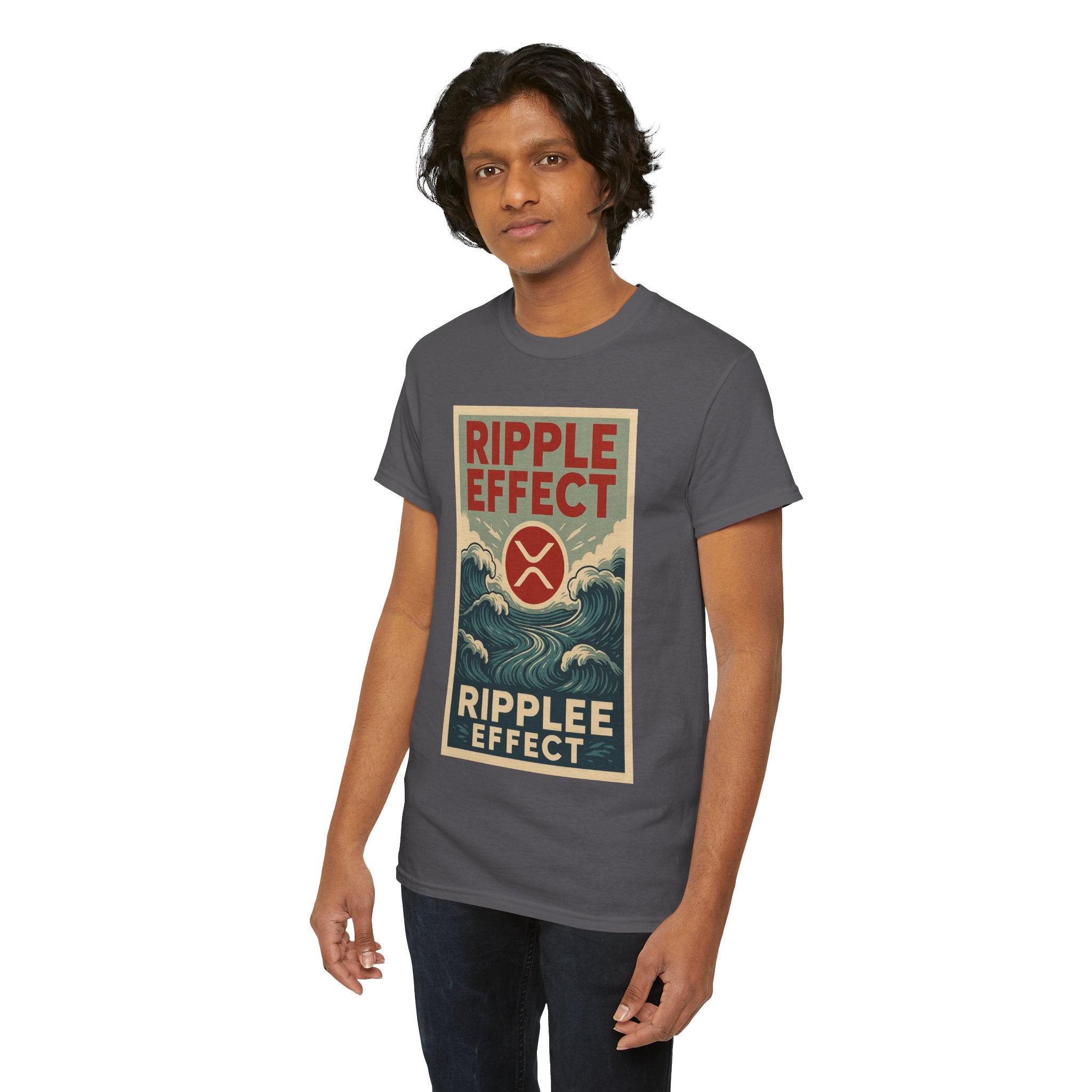 Ripple Effect Tee — Vintage Wave XRP Crypto Graphic T-Shirt