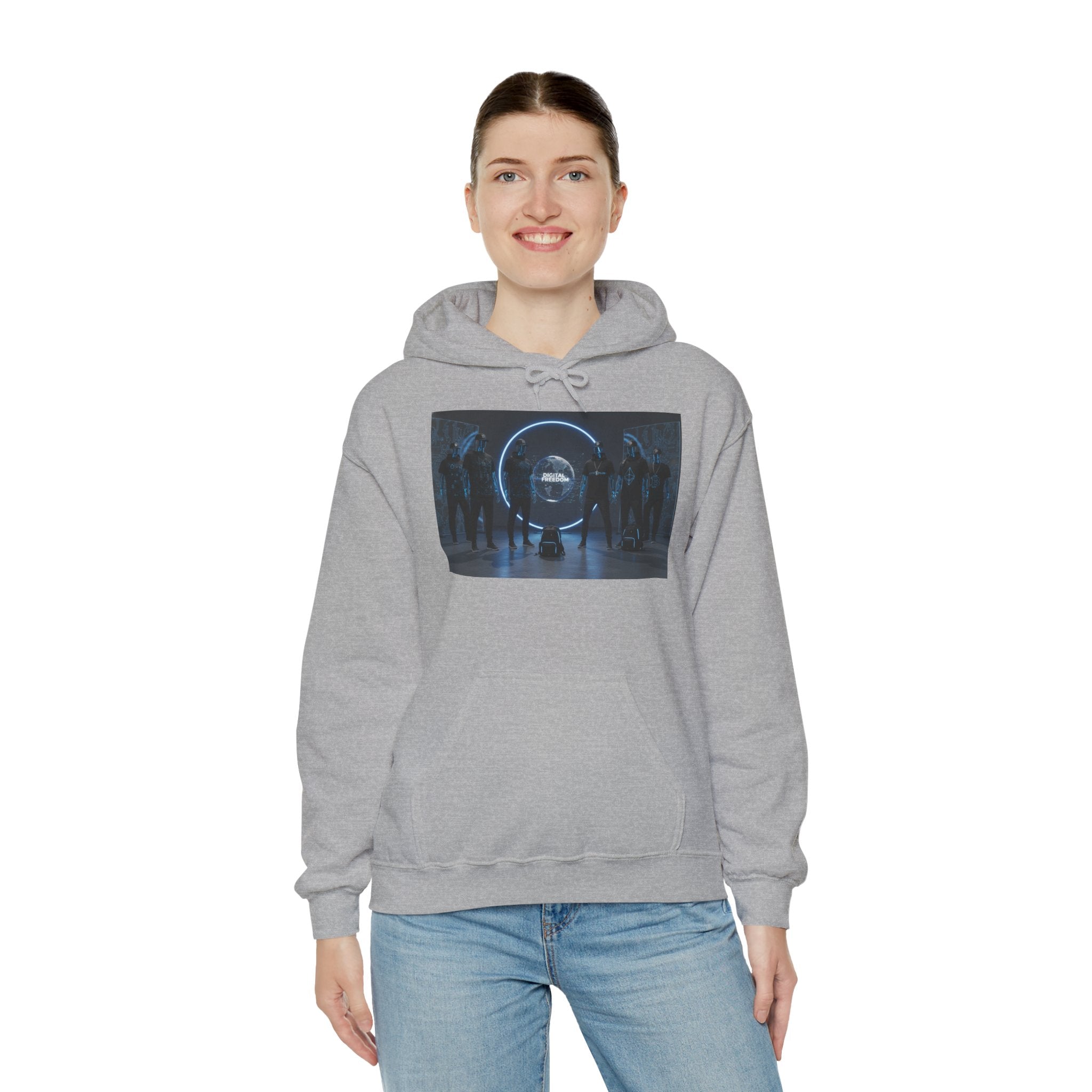 Futuristic Neon Portal Hoodie – Cyberpunk Sci‑Fi Crew Graphic Sweatshirt