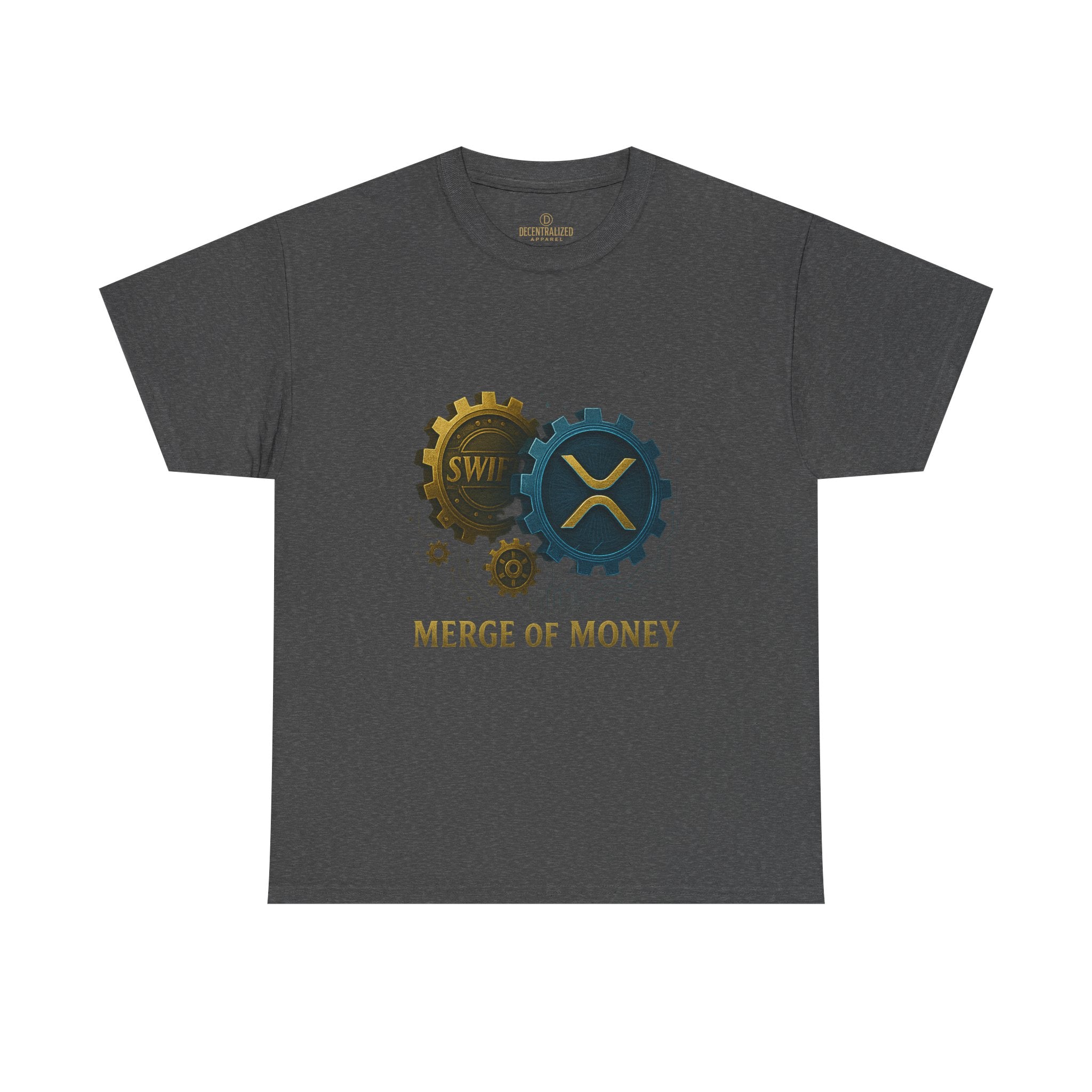 Merge of Money Tee - Cryptocurrency Gears XRP & SWI Crypto T-Shirt