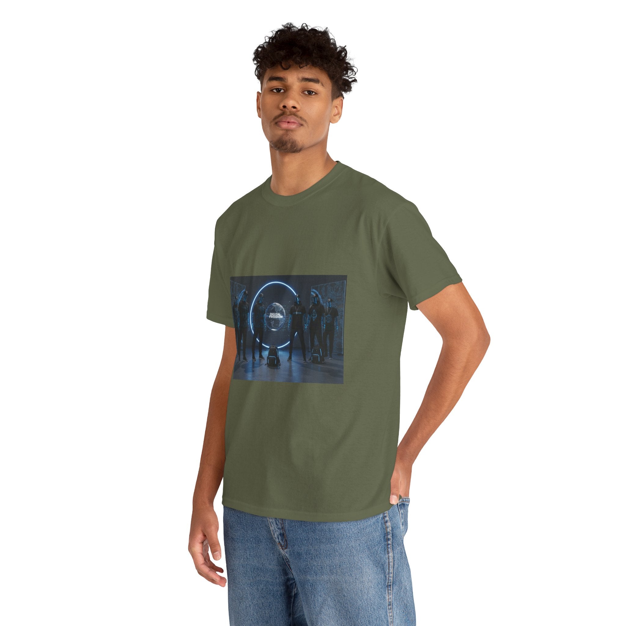 Sci‑Fi Portal Graphic Tee — Futuristic Neon Crew T-Shirt