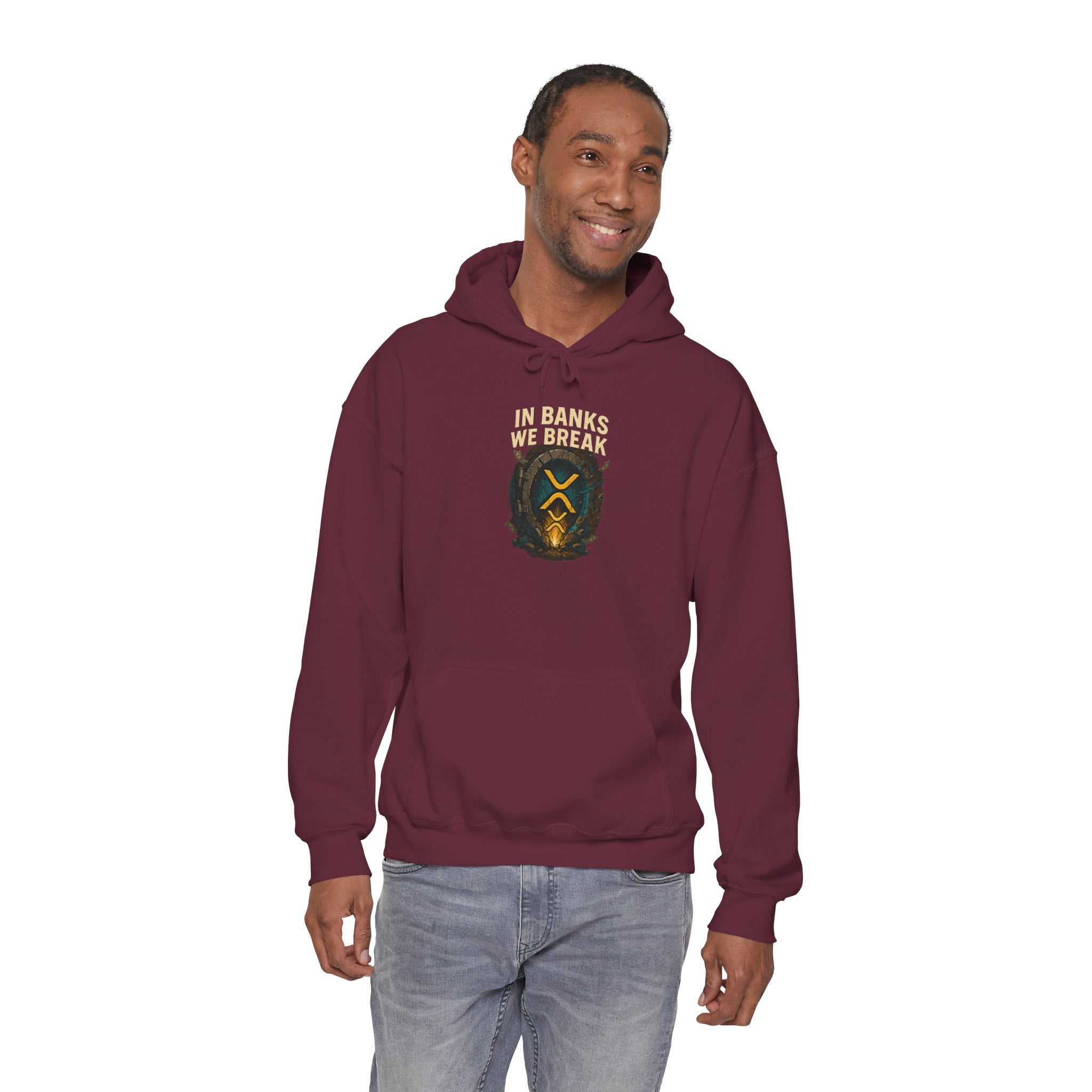 Hoodie — 'In Banks We Trust' Crest Pullover
